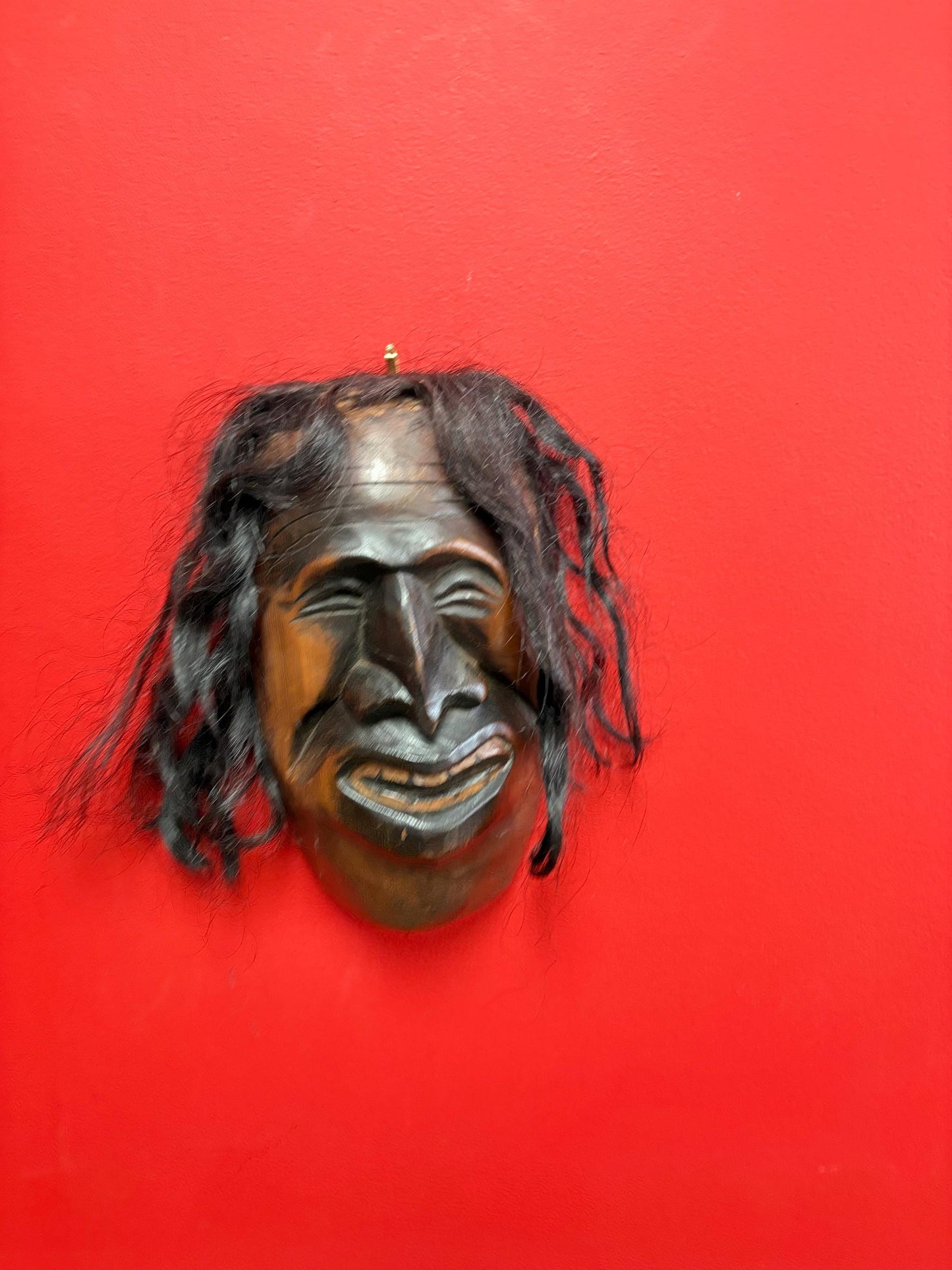 Beautiful traditional indigenous, first nations north West Coast mask  13 x 7 1/2 without hair  Howard Williams 1968  unique piece