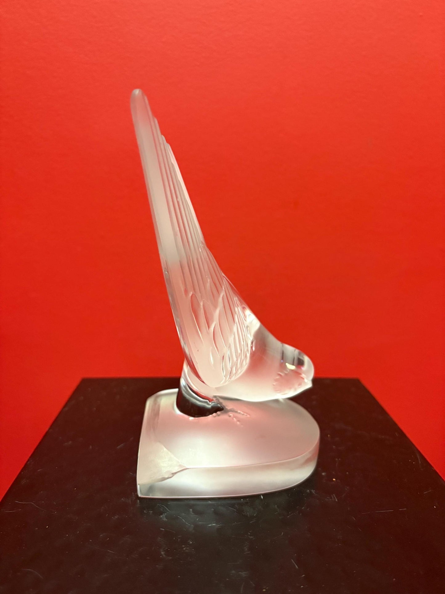 Stunning antique Lalique France bird statue  great condition  6 inches high  wow - B