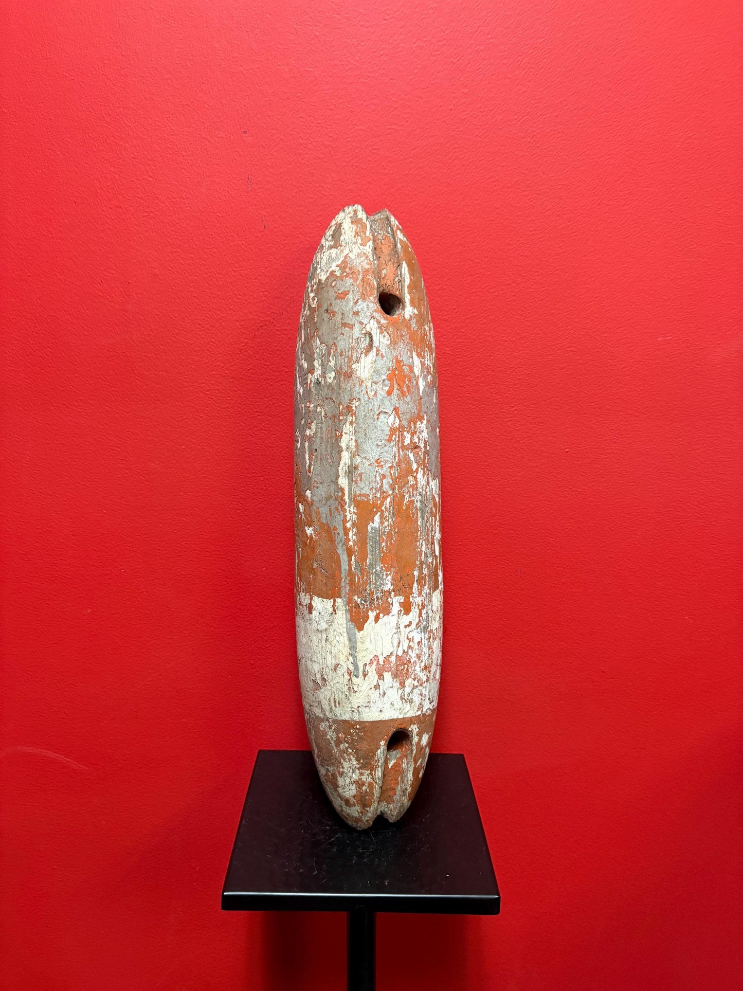 Extremely cool antique 18 inch fishing buoy  great colour and patina  really fabulous one  old as the seas