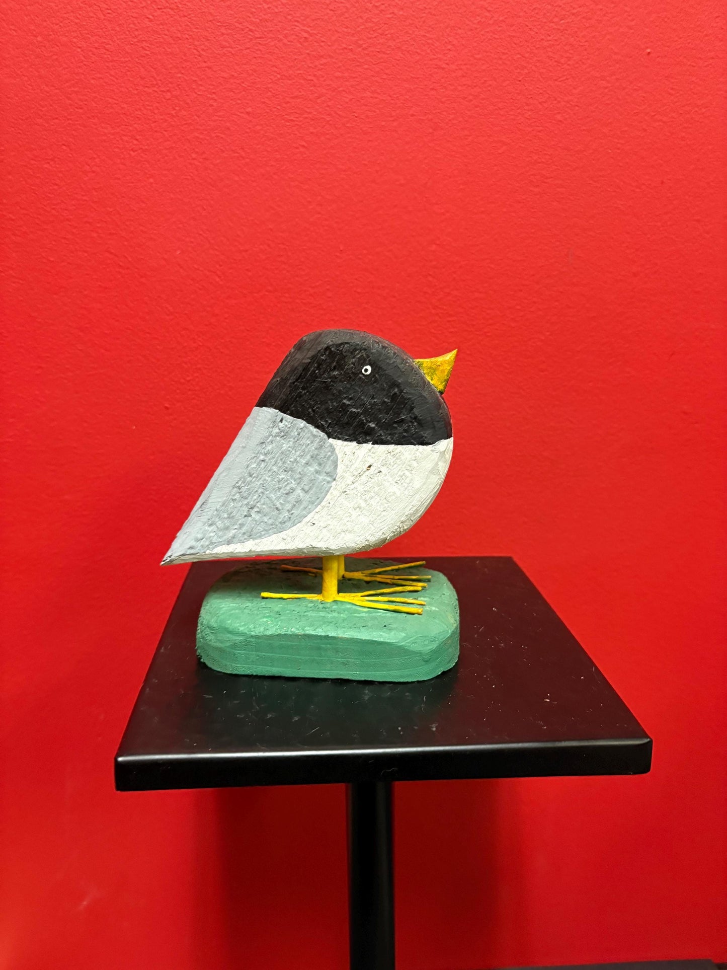 Beautiful 6 x 4 wide folk art painted wooden bird  great look - perfect gift