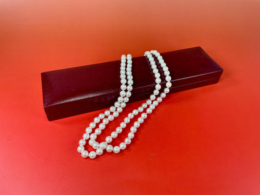 Double String Quality Pearl Necklace  great value  perfect gift - B