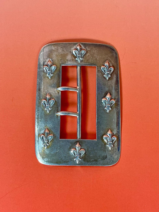 Fabulous Edwardian Sterling Silver French Belt Buckle -B