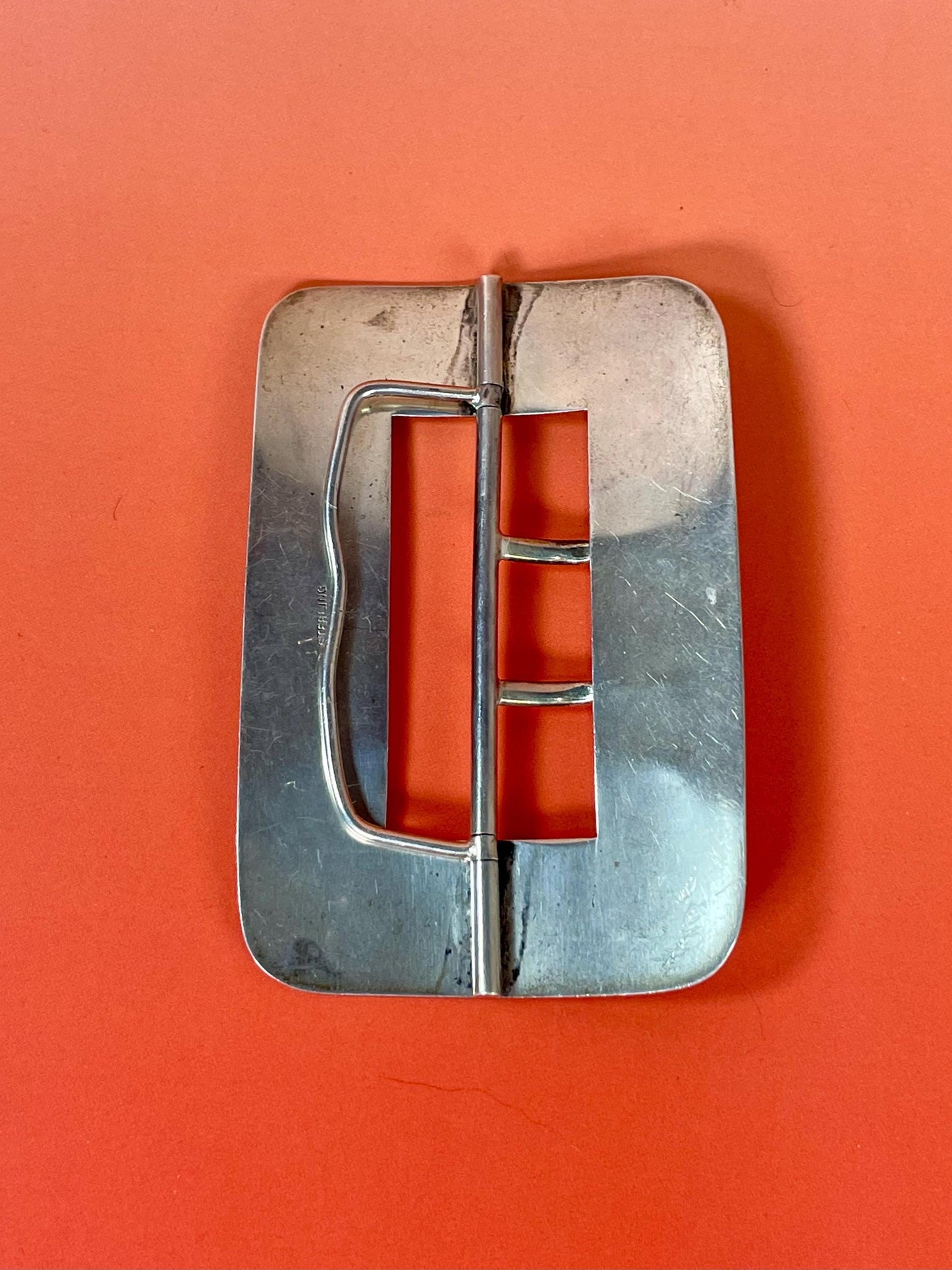 Fabulous Edwardian Sterling Silver French Belt Buckle -B