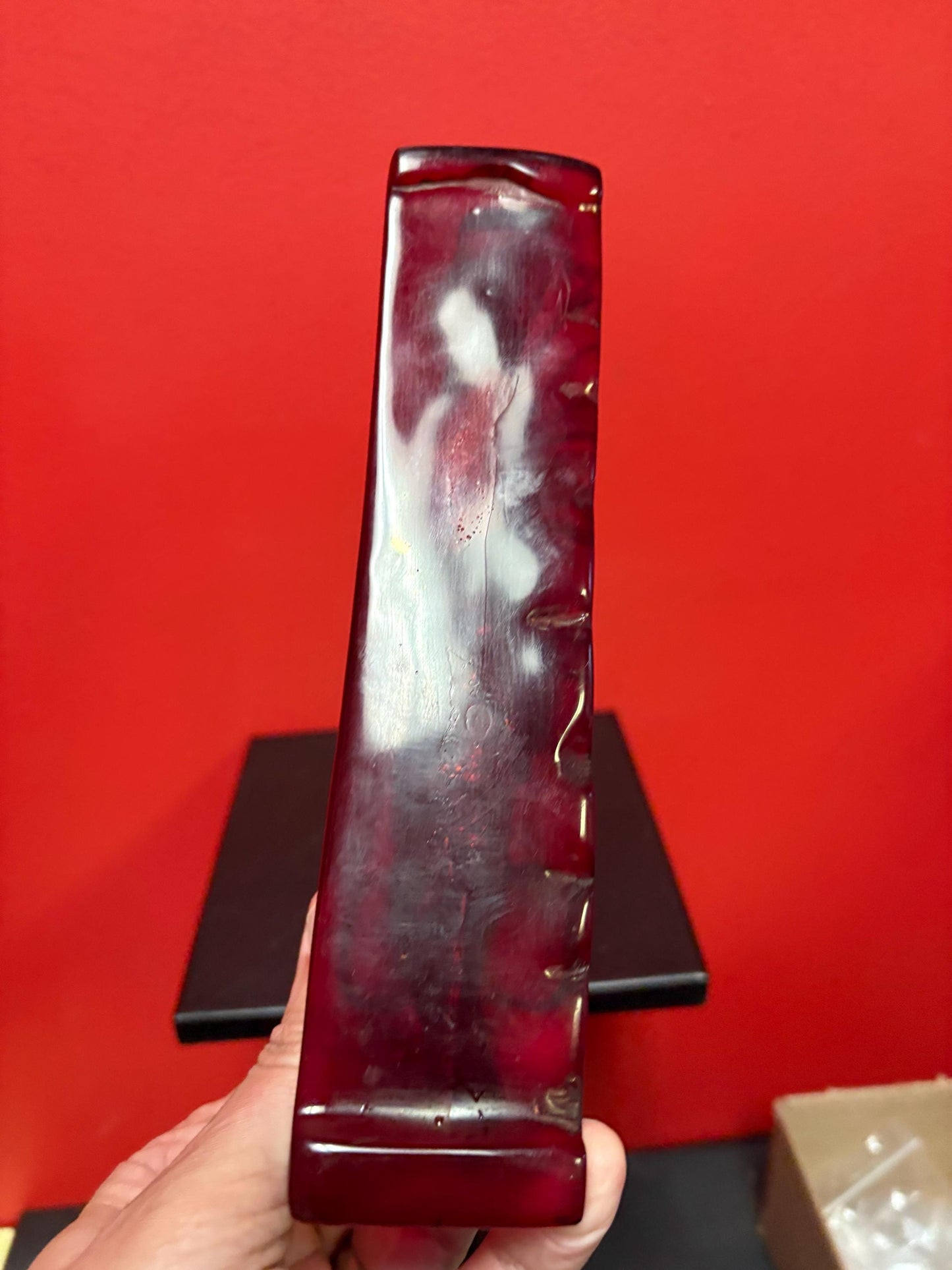 Stunning antique Chinese cherry red amber reclining Buddha - 8 x 3 high wonderful quality and condition  real deal