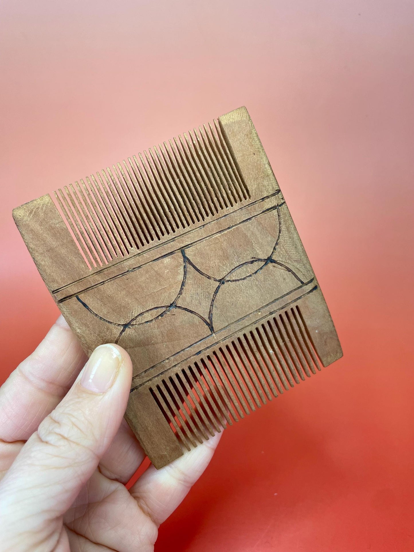 Handcrafted Wooden Dual-Tooth Comb