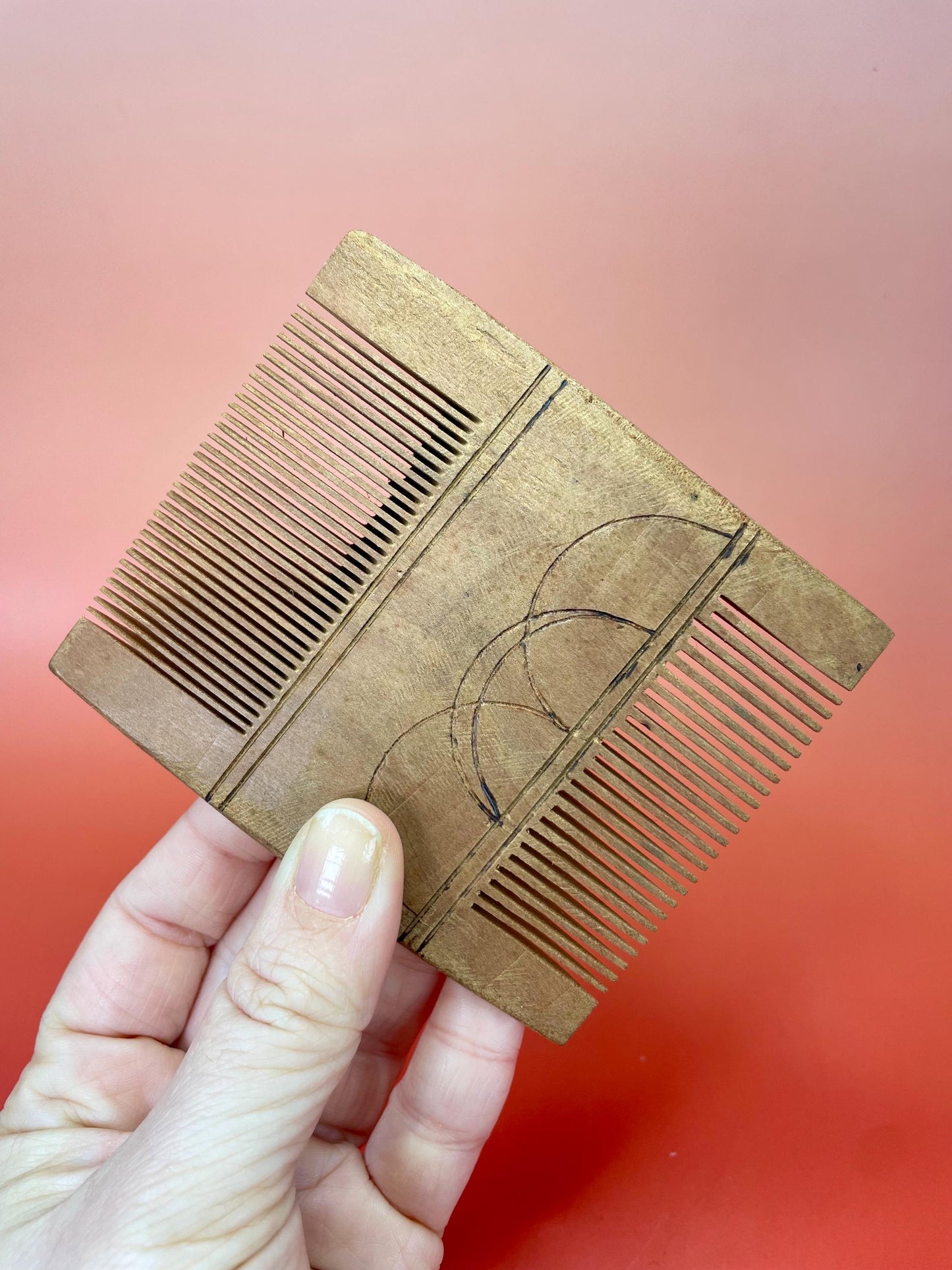 Handcrafted Wooden Dual-Tooth Comb