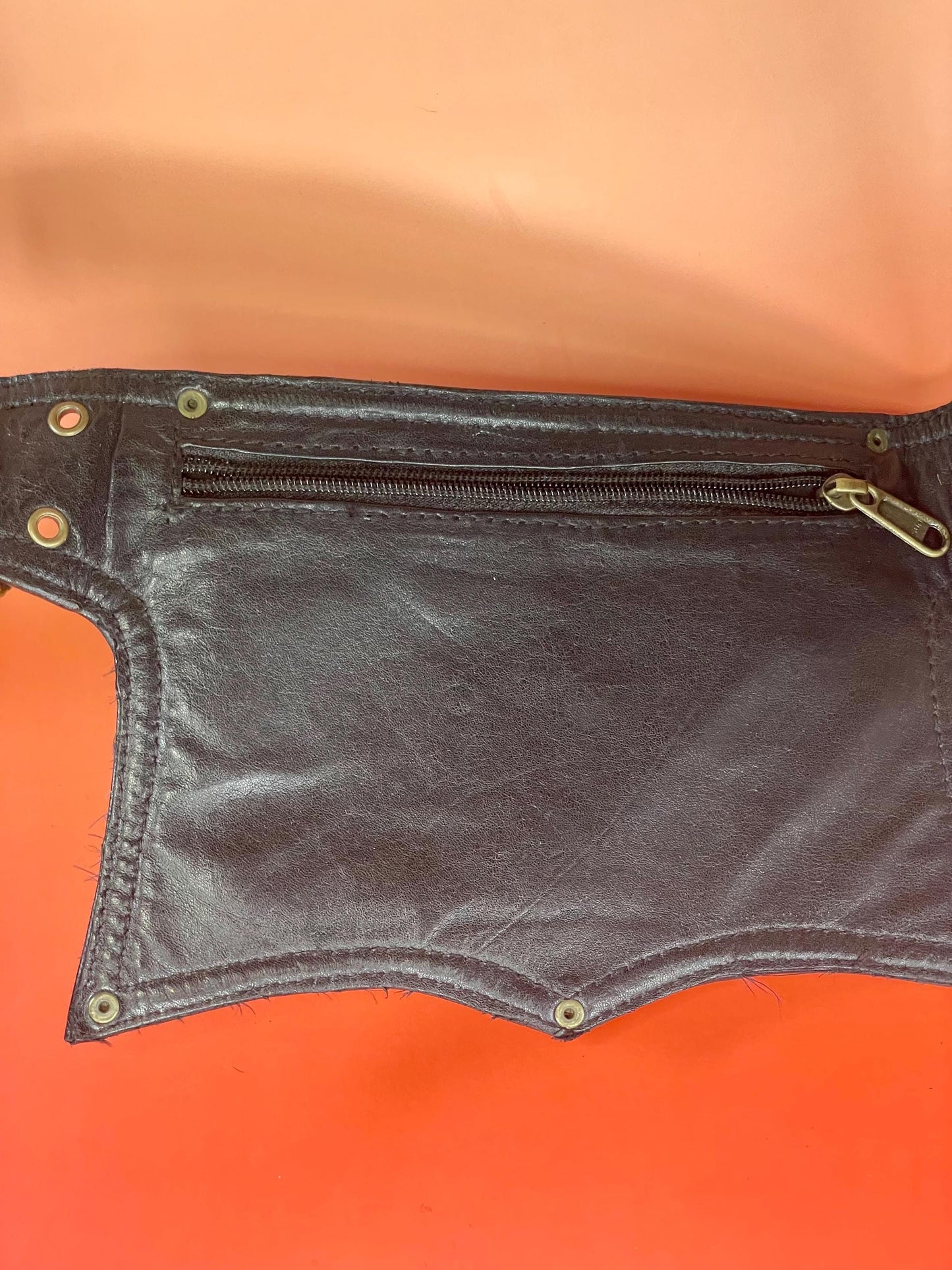 Black Leather Utility Belt with Pockets  Festival or Cosplay Ready