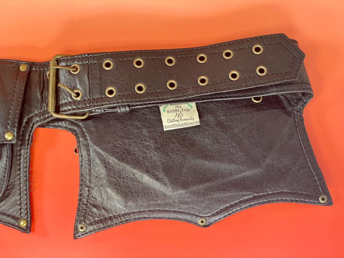 Black Leather Utility Belt with Pockets  Festival or Cosplay Ready