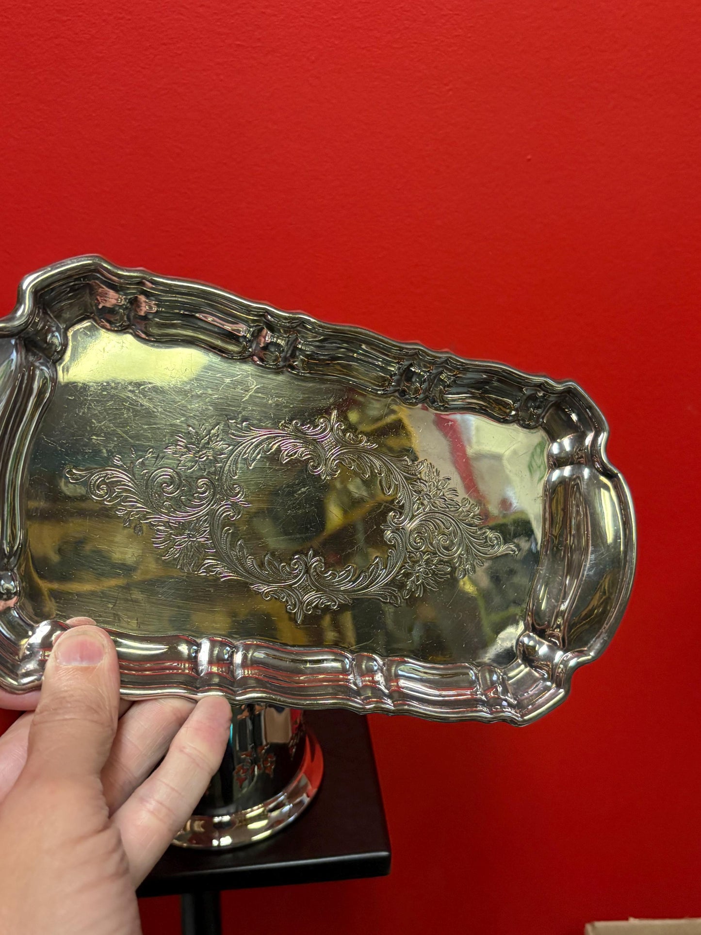 Lovely lot of silver plate  antique polished  spoon holder, hot water, jug, and small tray  perfect gifts or to use