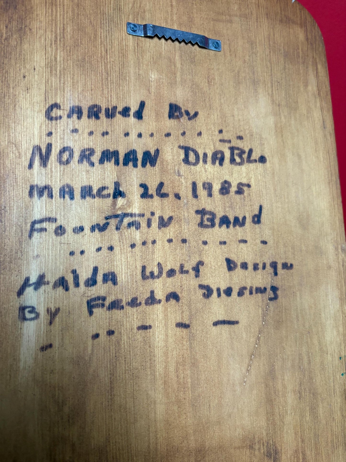 Cool Indigenous First Nations pacific north west 13 x 11 inch cedar plaque  signed  Haida wolf  great detail and quality  ready to hang