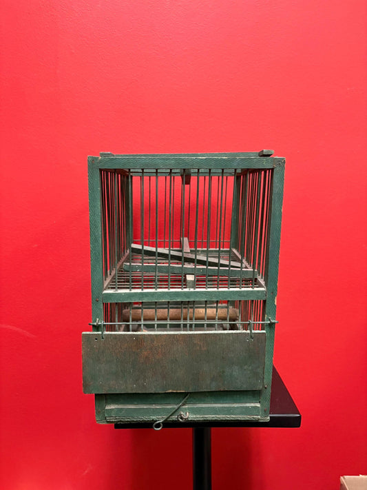 Beautiful antique birdcage  9 x 7 x 10 high  great condition and seems OK to use  wonderful home or cottage decor  wow