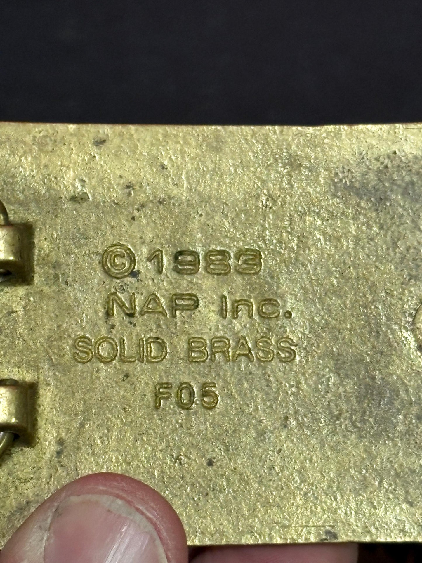 Wonderful 1980s heavy brass Eagle belt buckle with 40 inch leather and beaded indigenous belt  belt as is  wow