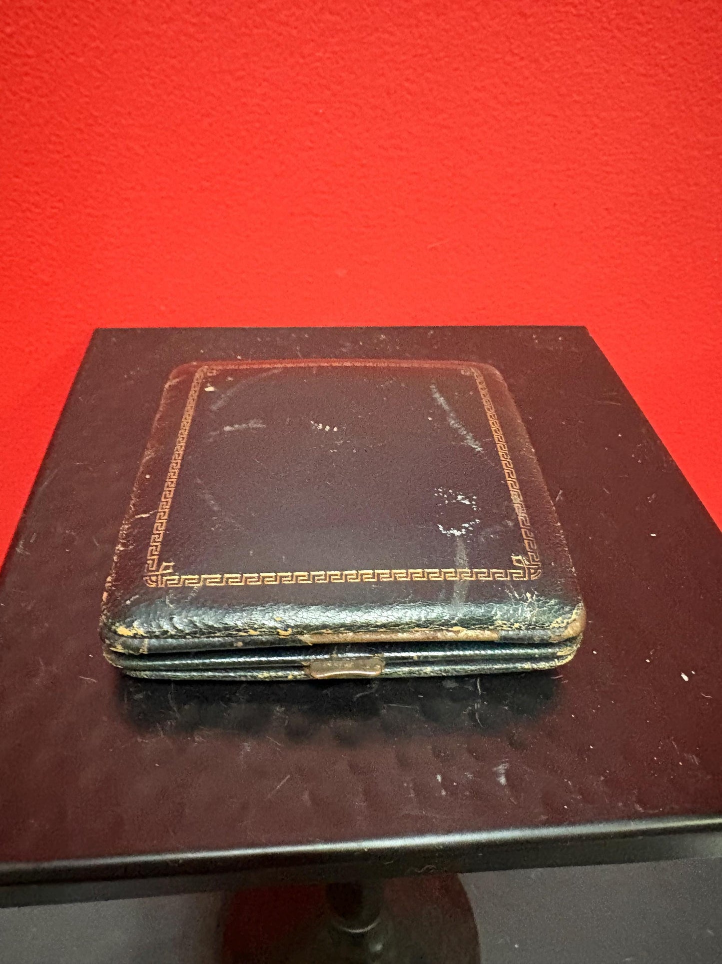 Beautiful antique English watch in leather case  case as is  watch seems to not work  final sale