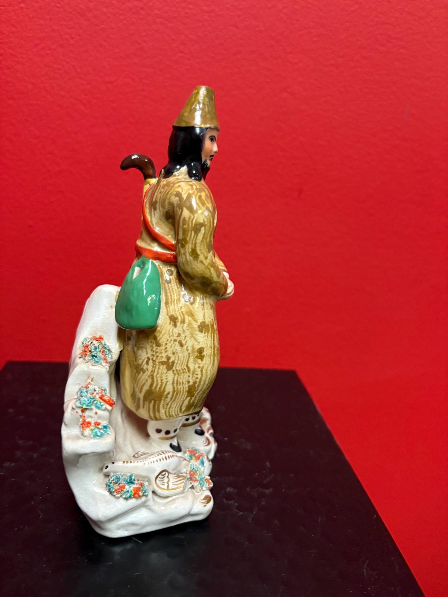 English antique 7 inch high authentic Staffordshire Robinson Crusoe  great condition   great value - B