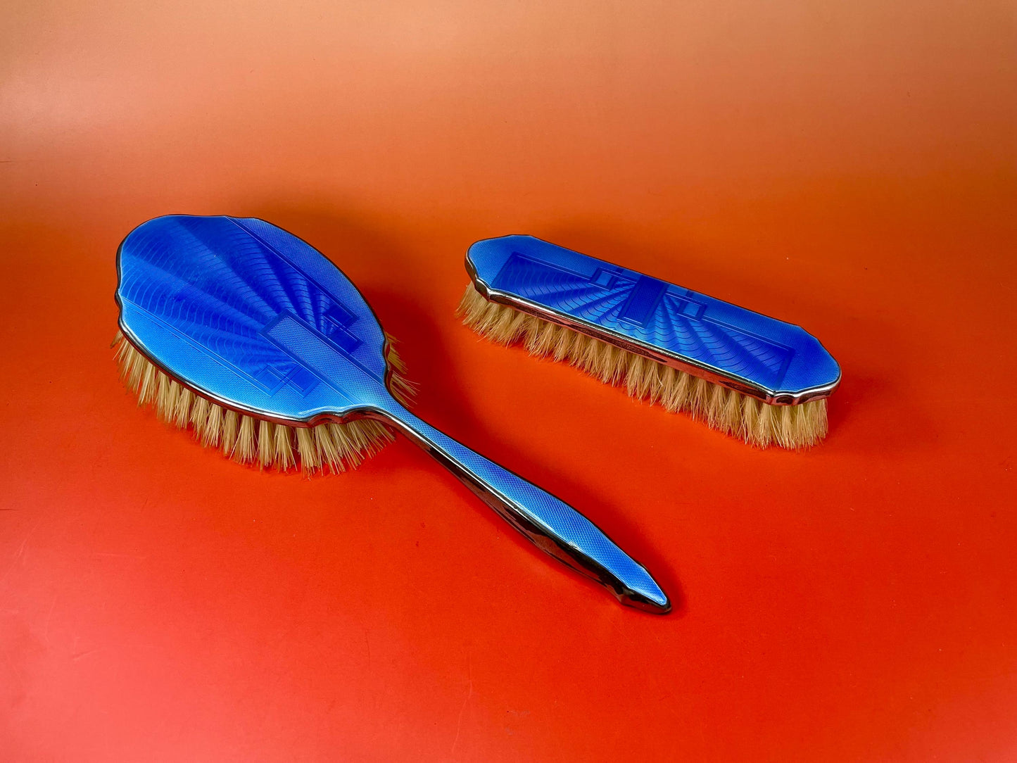 Silver Plated Enamel Brush Set #2