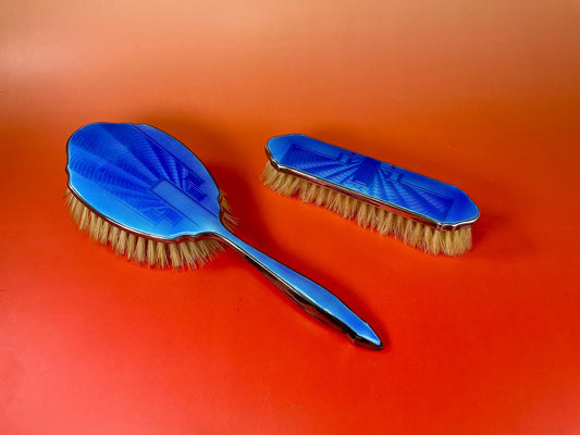 Silver Plated Enamel Brush Set #2