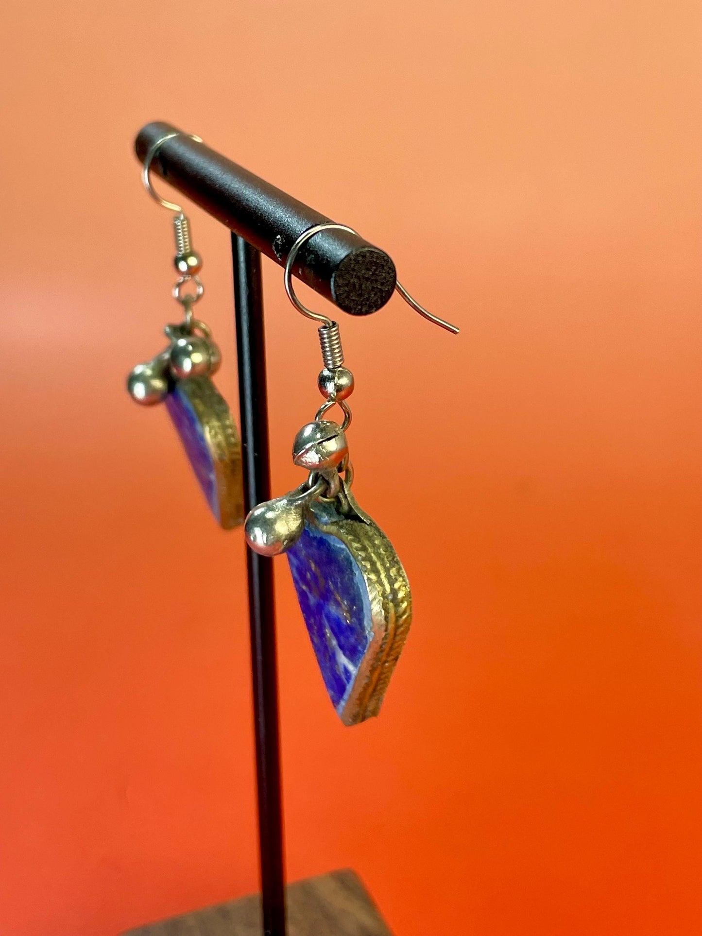 Heart Shaped Lapis Lazuli Earrings