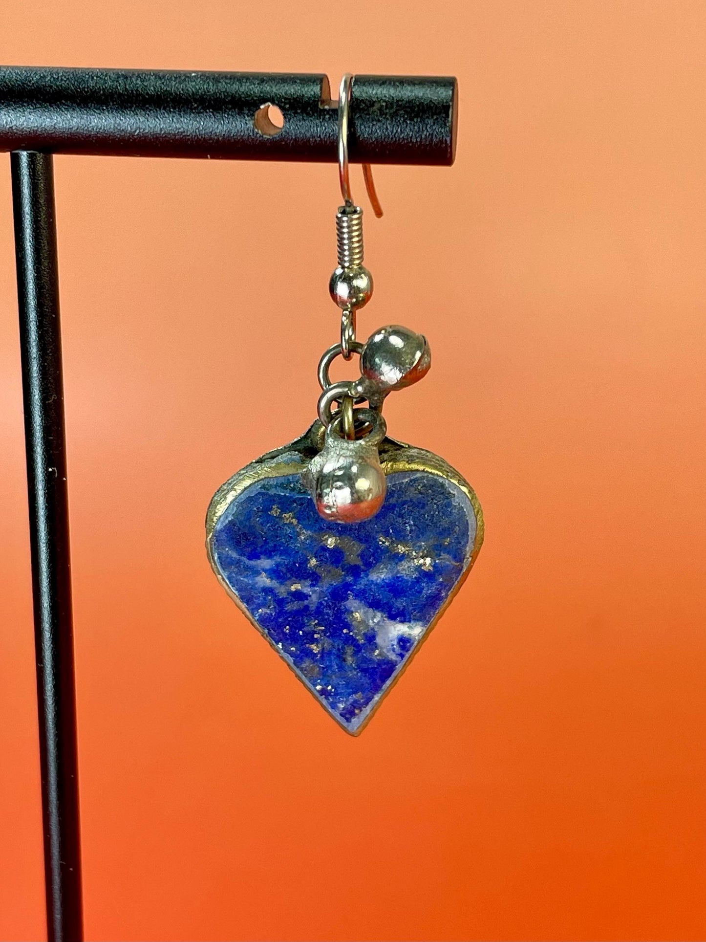 Heart Shaped Lapis Lazuli Earrings