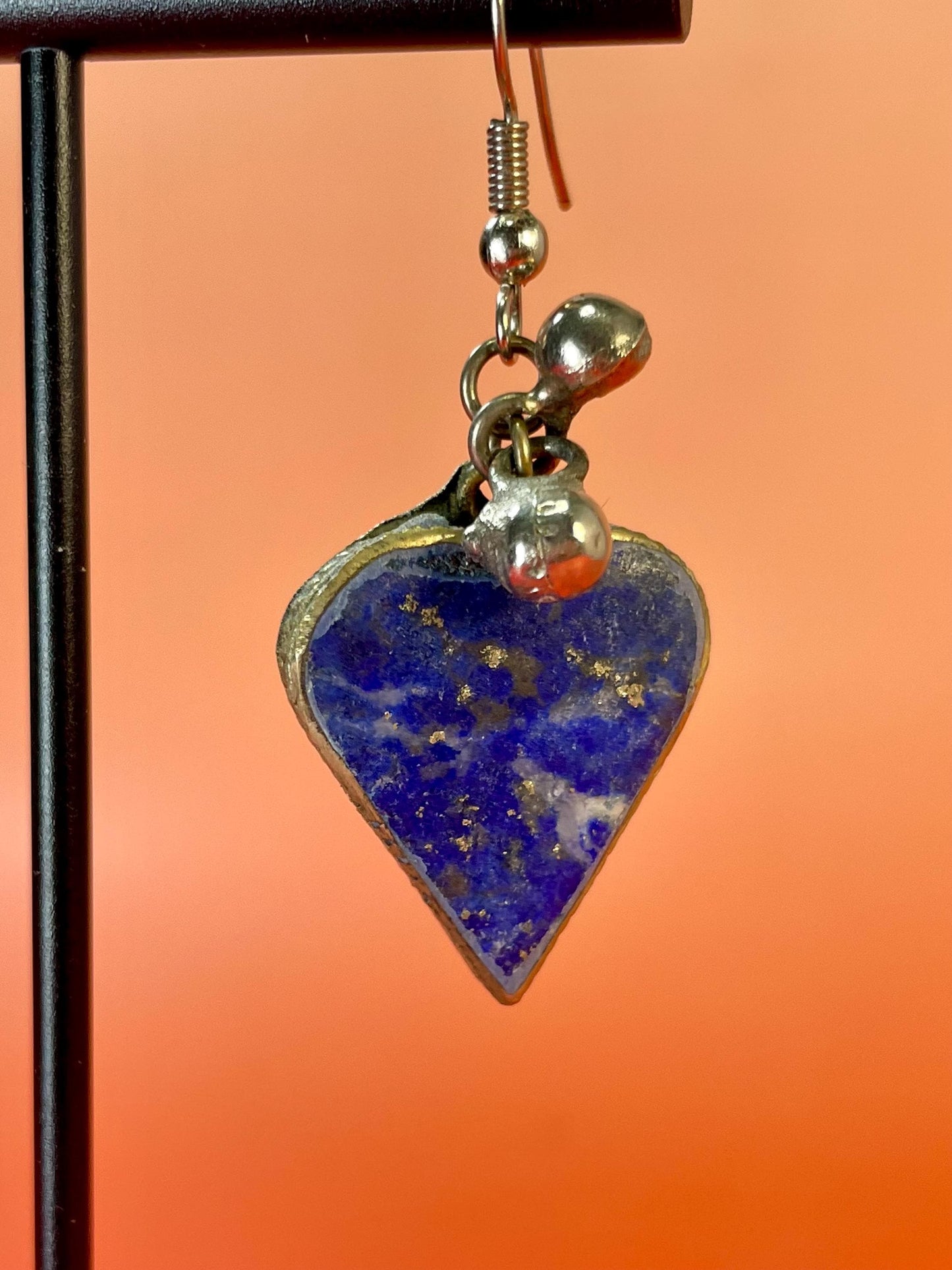 Heart Shaped Lapis Lazuli Earrings