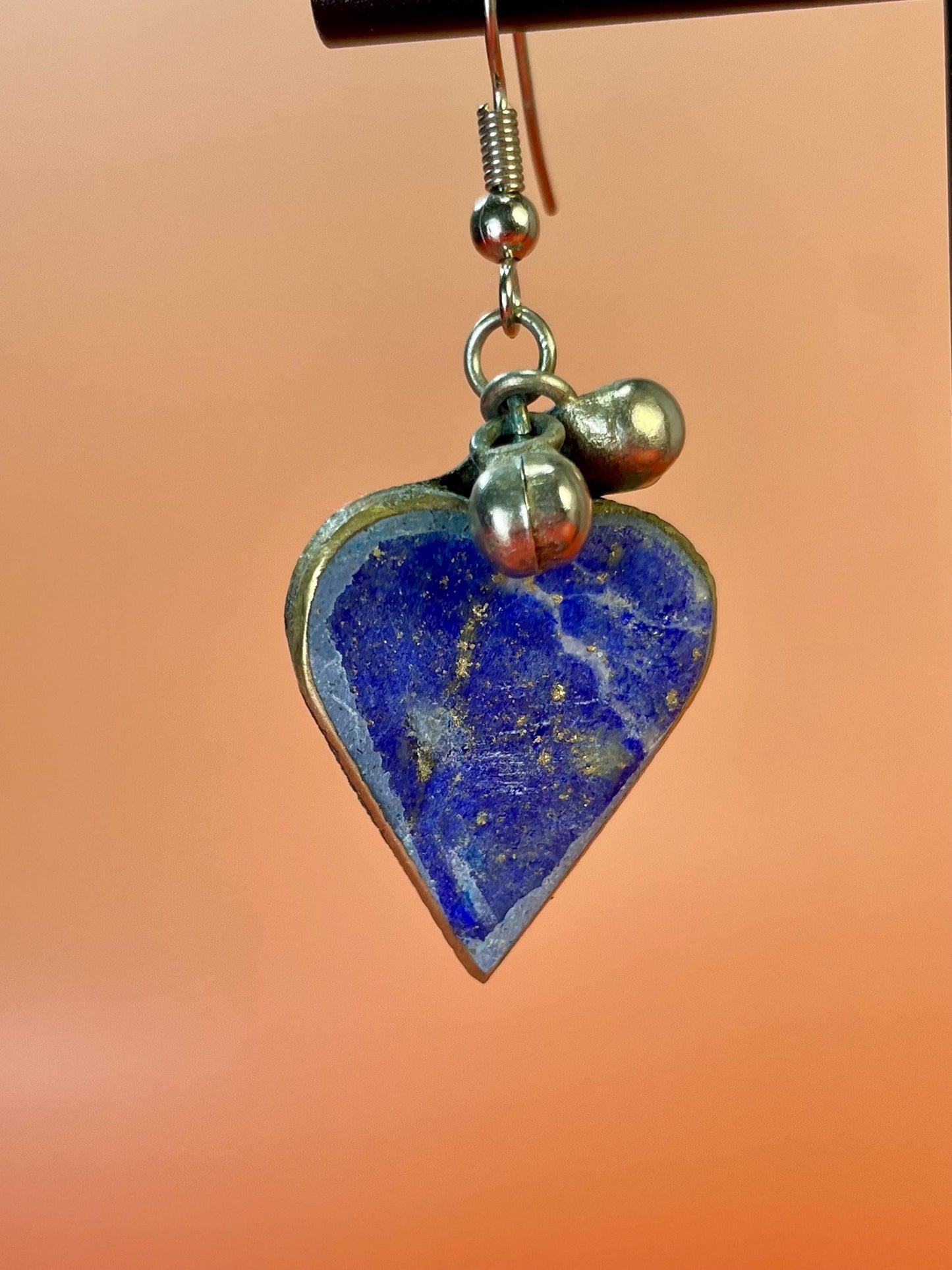 Heart Shaped Lapis Lazuli Earrings