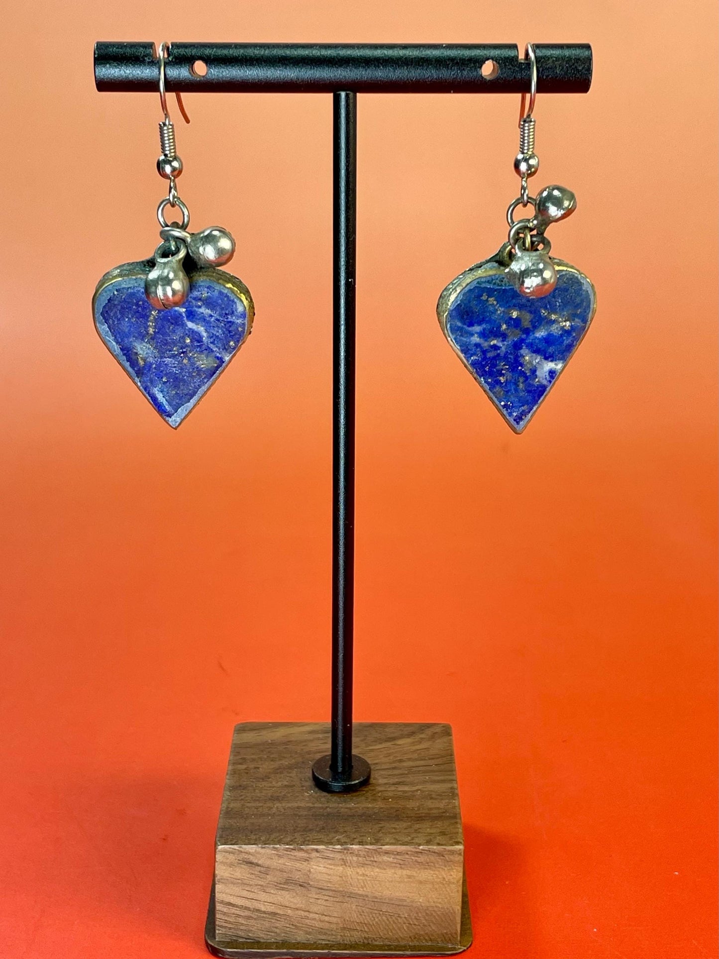 Heart Shaped Lapis Lazuli Earrings