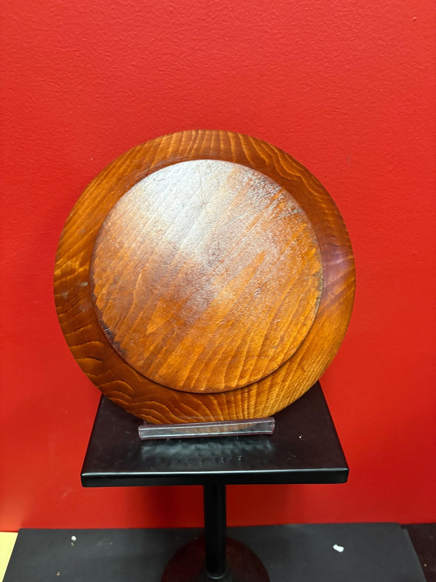 Beautiful old Persian style wooden plate  great detail and 9 inches across