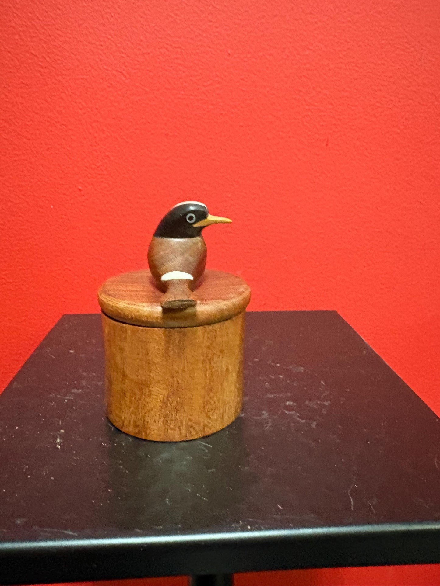Beautiful 4 inch tall handmade wooden bird  box  - Argentinian  great gift