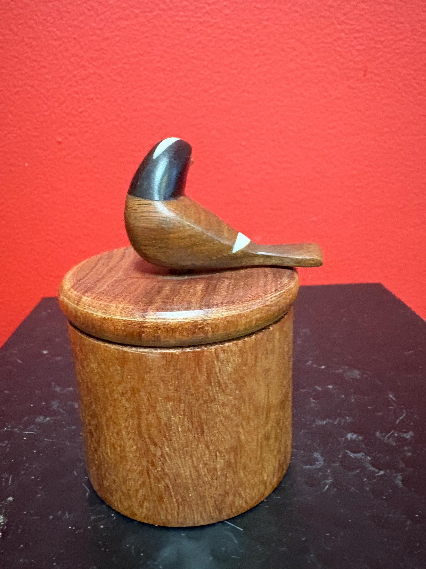 Beautiful 4 inch tall handmade wooden bird  box  - Argentinian  great gift