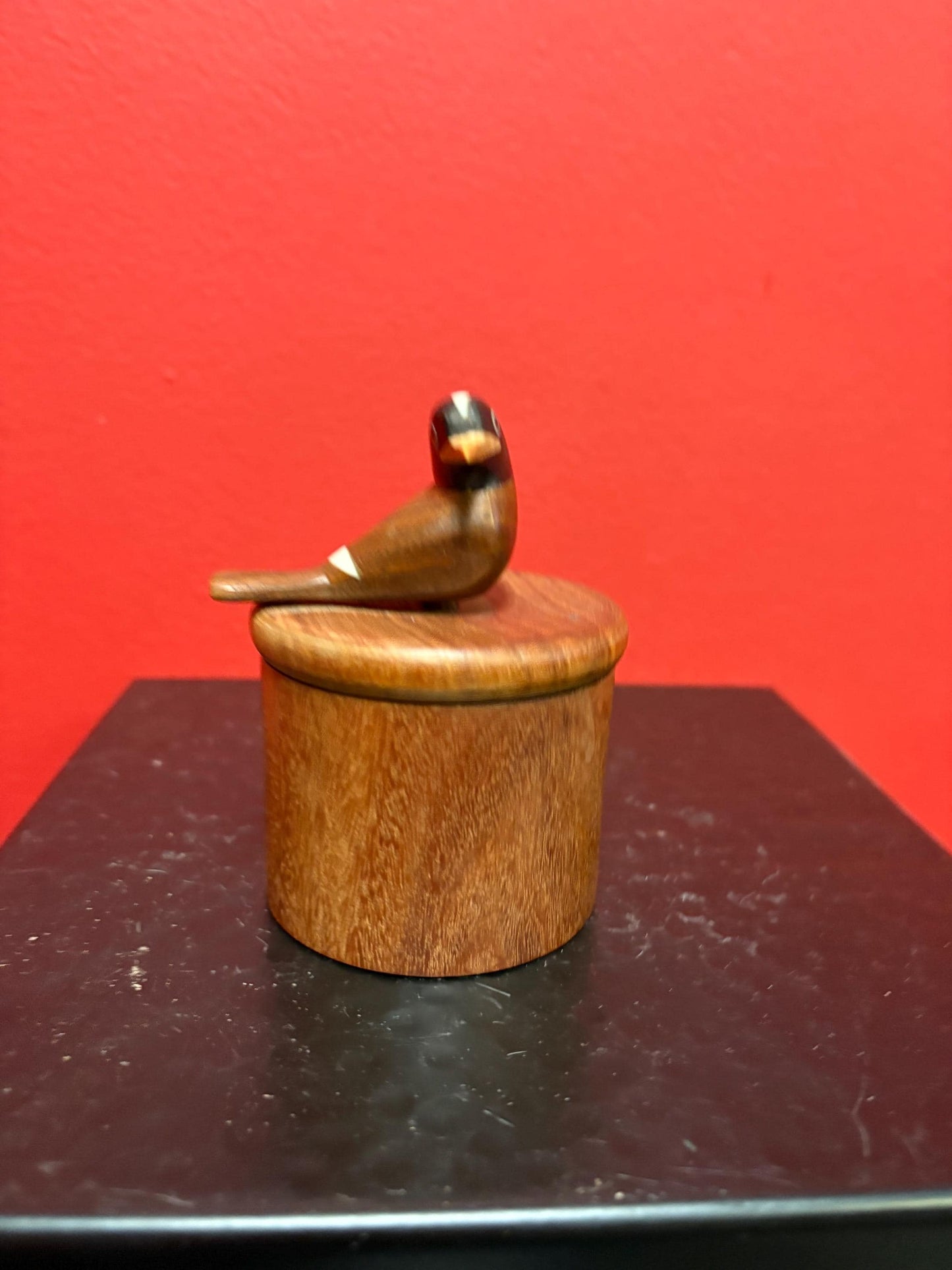 Beautiful 4 inch tall handmade wooden bird  box  - Argentinian  great gift