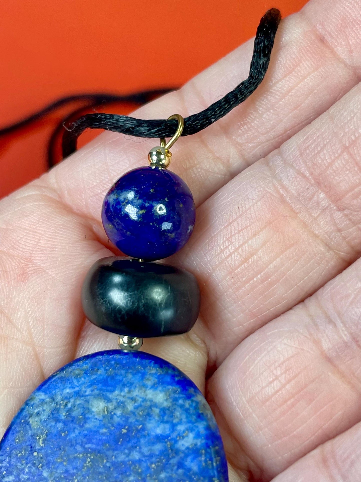 Fabulous 3 inch Lapis Lazuli pendant with necklace  Stunning piece and perfect for a gift