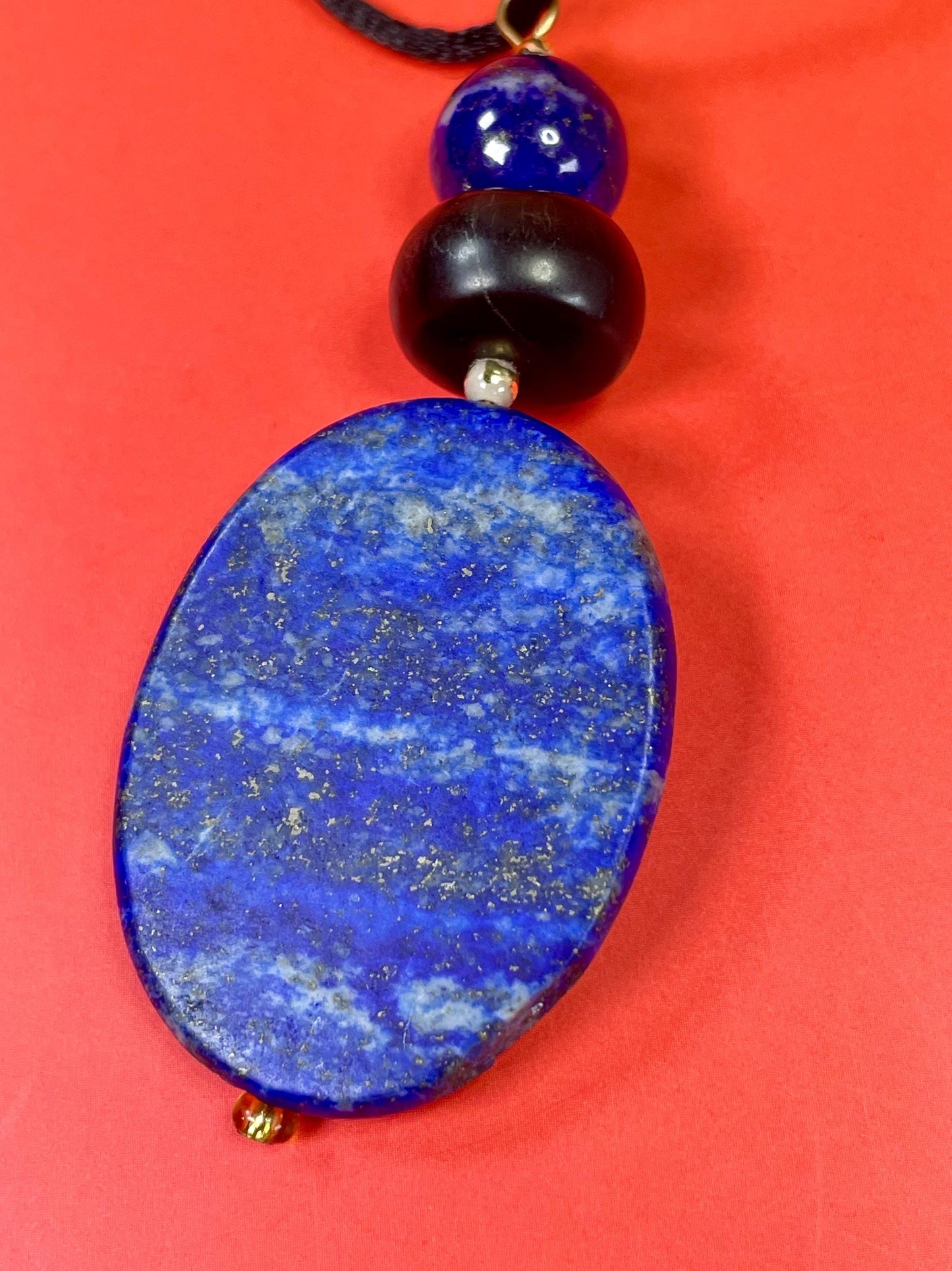 Fabulous 3 inch Lapis Lazuli pendant with necklace  Stunning piece and perfect for a gift