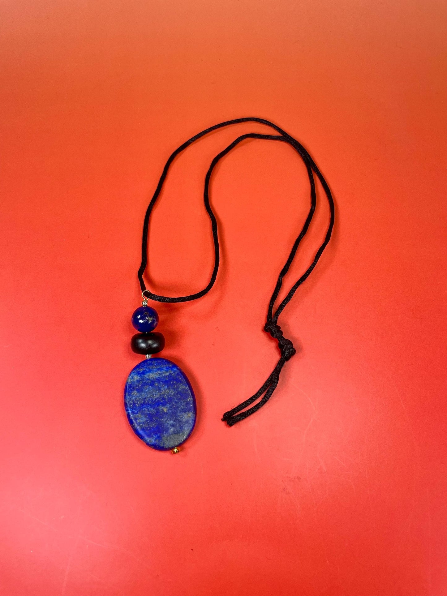 Fabulous 3 inch Lapis Lazuli pendant with necklace  Stunning piece and perfect for a gift