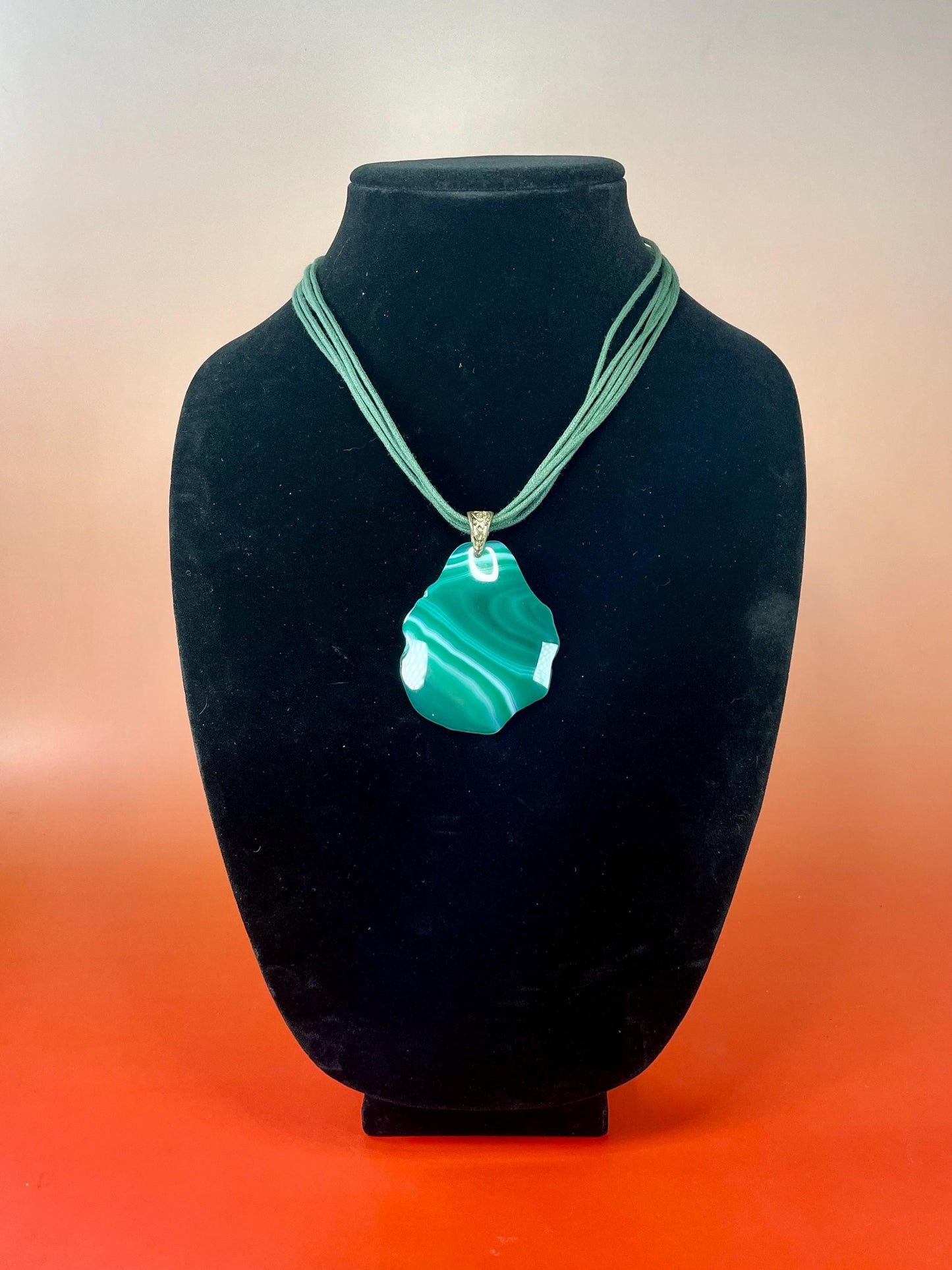 Stunning 2.75 inch Polished Green Stone Pendant