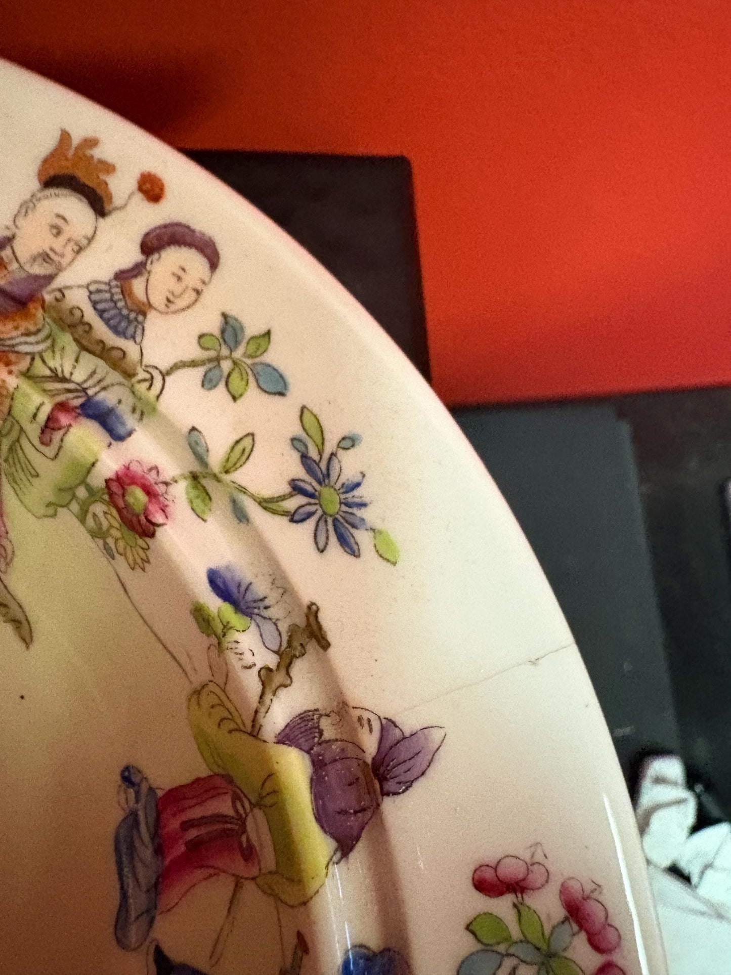 Beautiful antique Spode porcelain 1820s covered muffin dish - tiny crack  Asian decoration  wonderful cabinet piece - great value