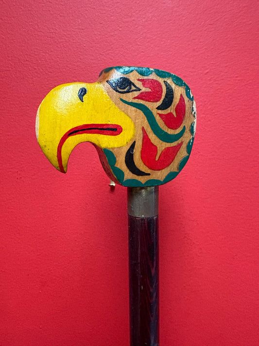 Wonderful 37 inch long African walking stick with amazing handle well carved  great to use or gift
