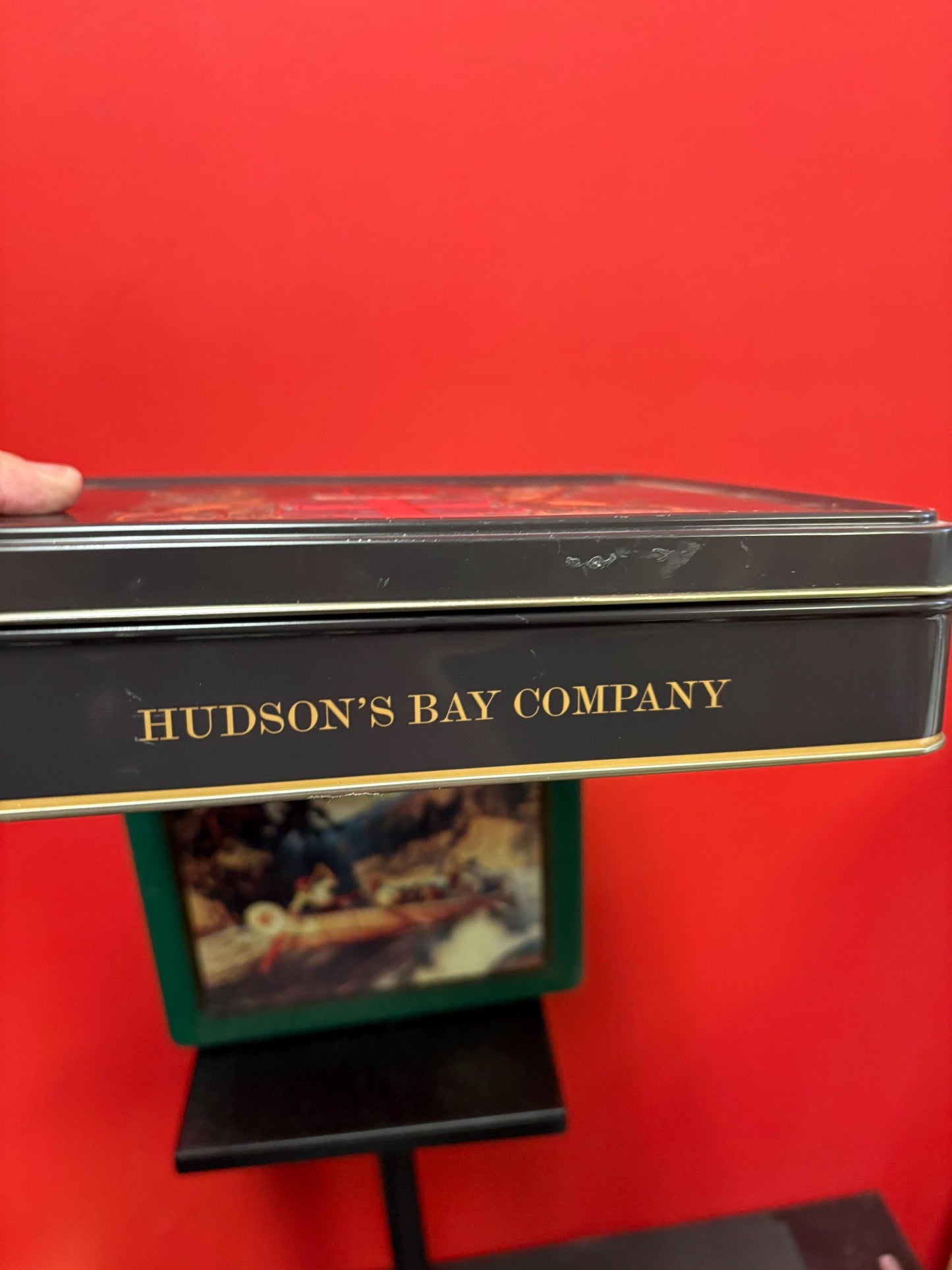 Hudson Bay Company two wonderful vintage HBC Hudson Bay Company tins in good condition  both 9 x 9  great gifts