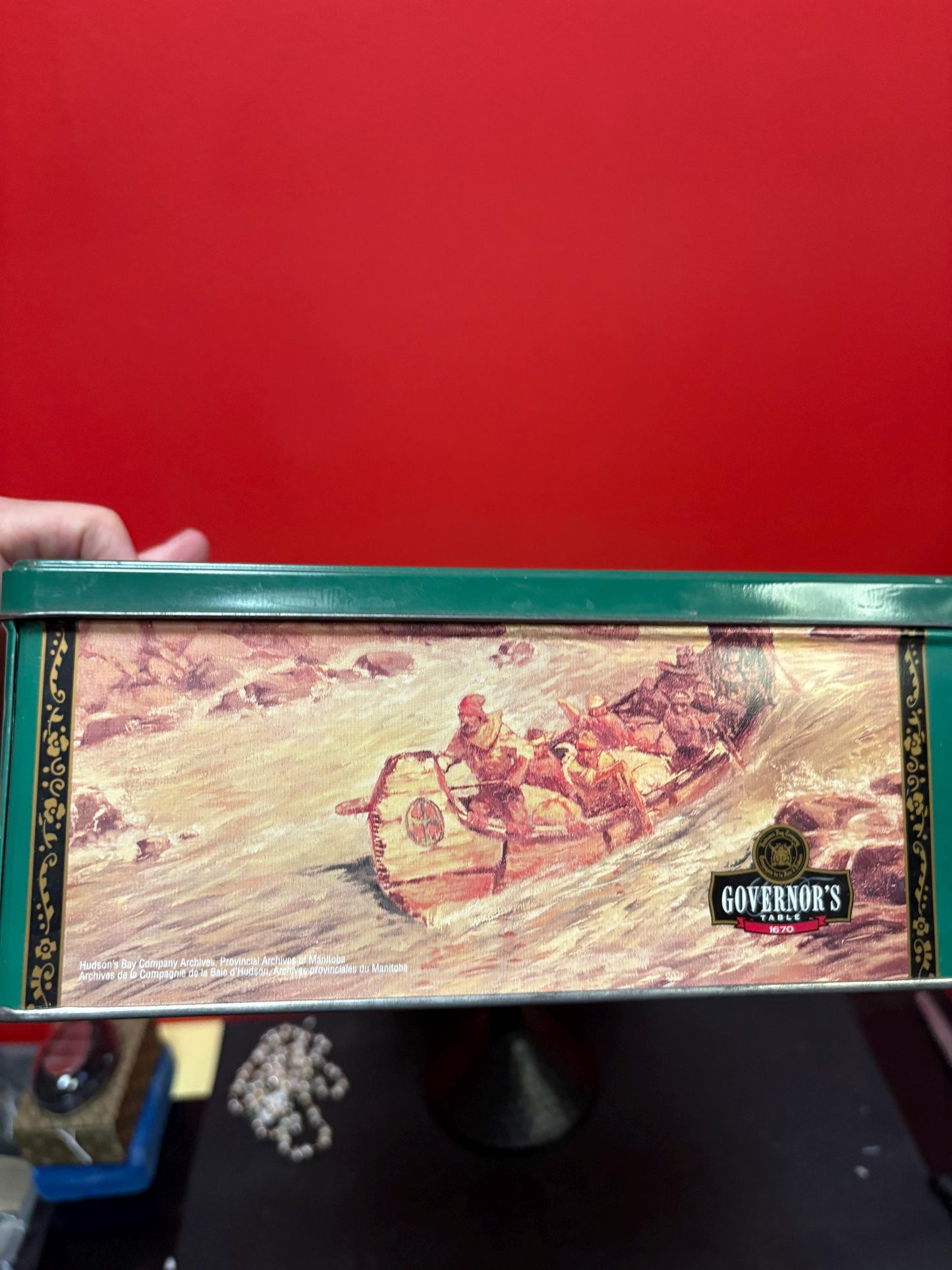 Hudson Bay Company two wonderful vintage HBC Hudson Bay Company tins in good condition  both 9 x 9  great gifts