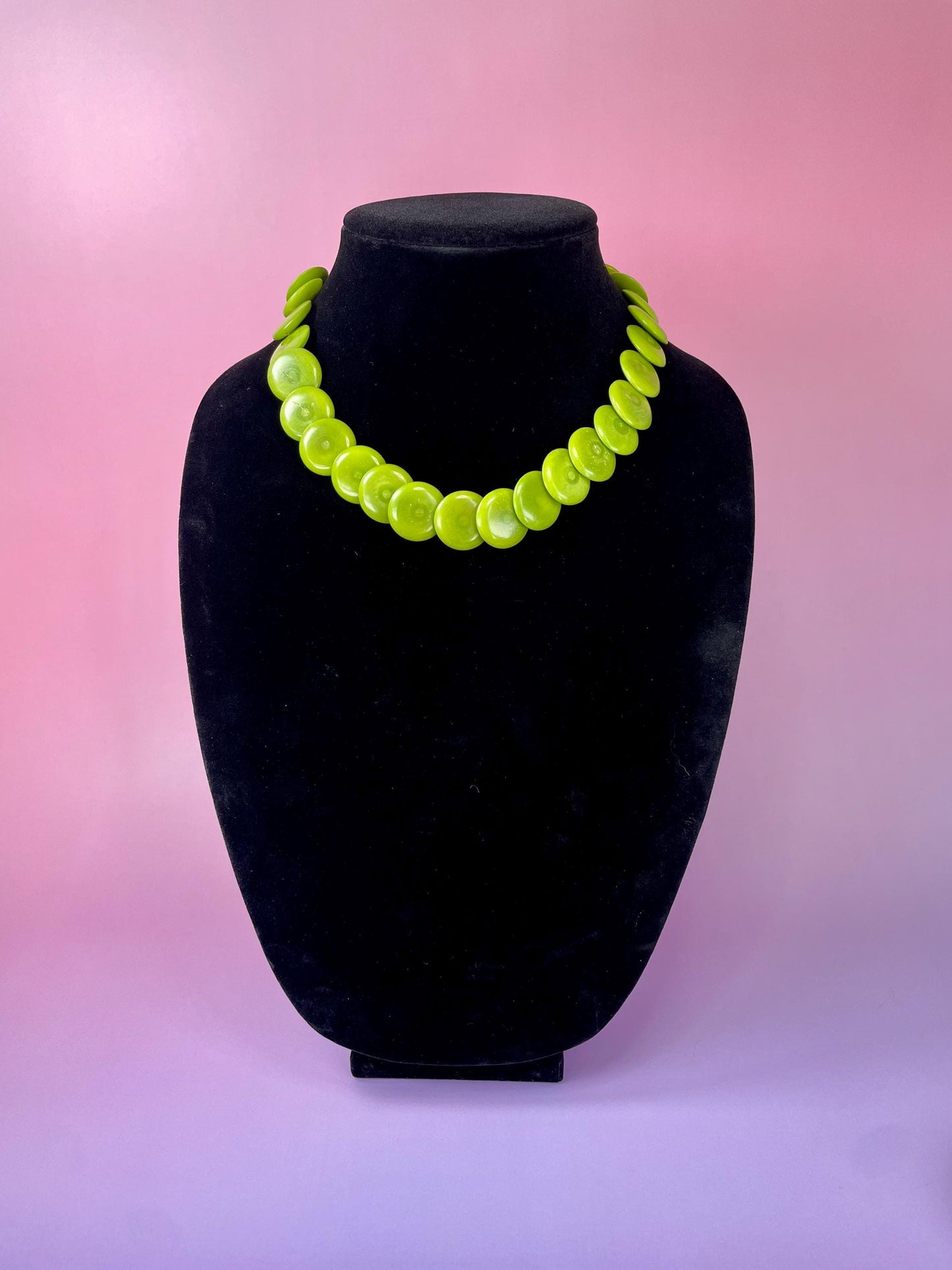 Cool Green Necklace with Overlapping Beads