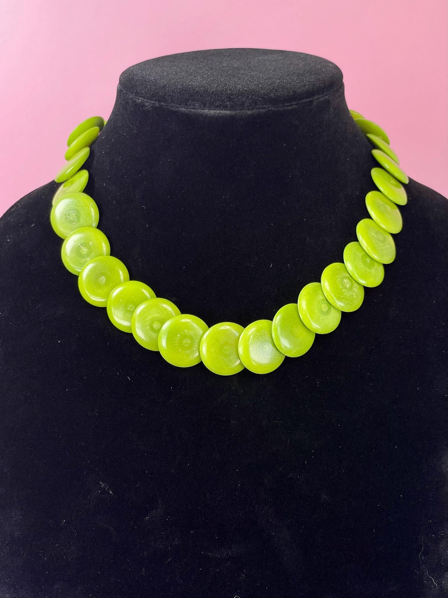 Cool Green Necklace with Overlapping Beads