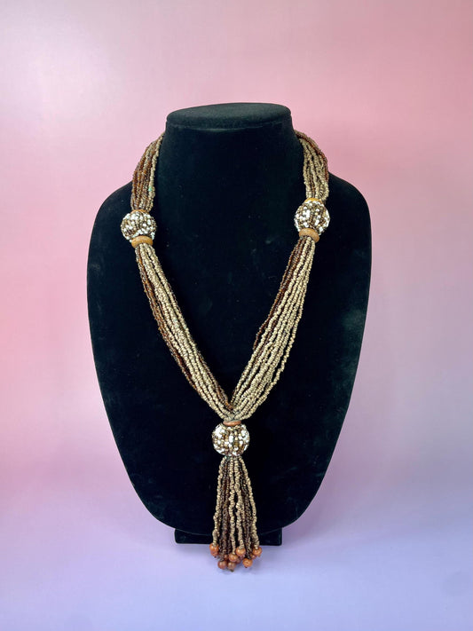 African Beaded Necklace in lovely Earth Tones