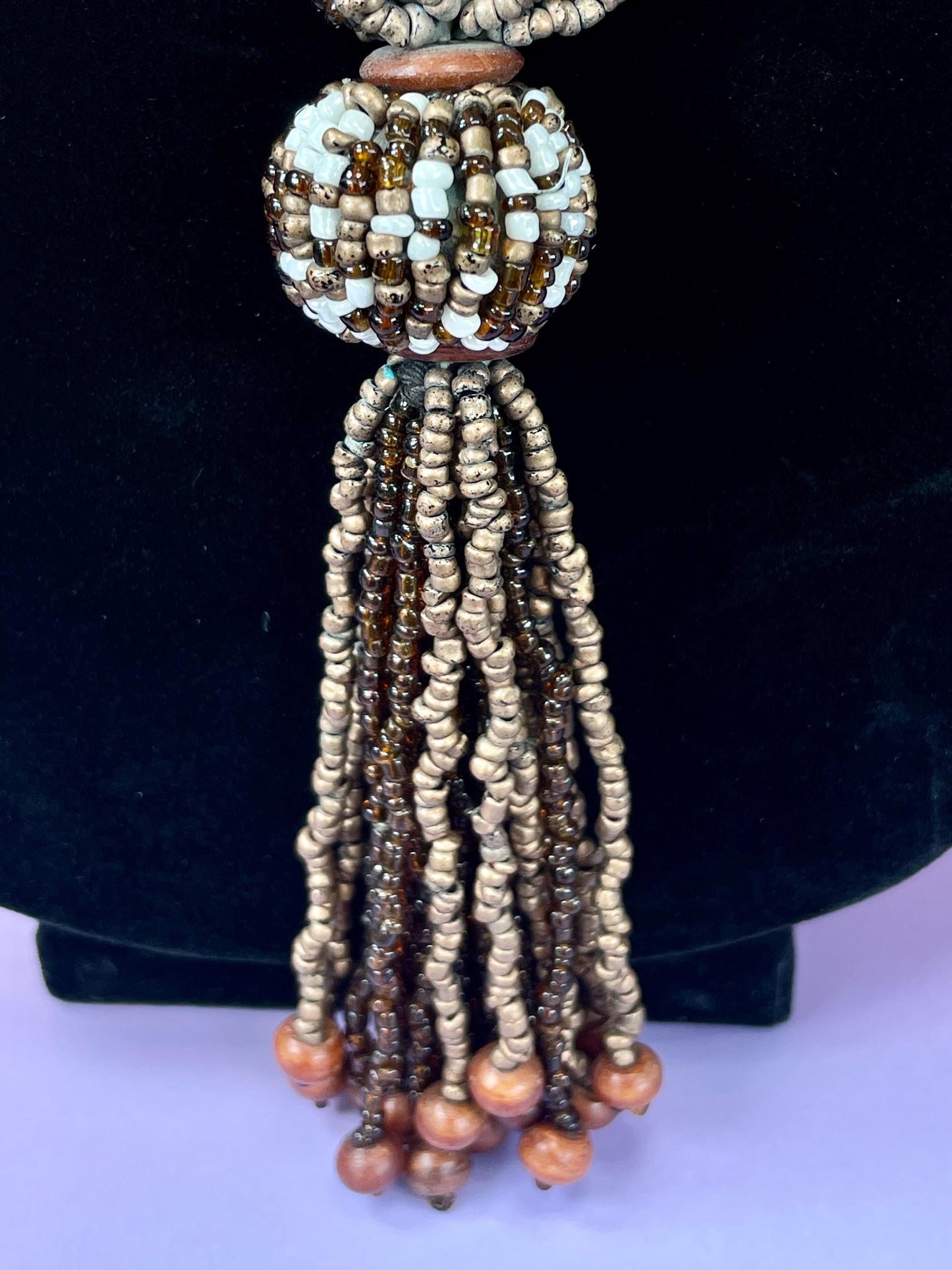 African Beaded Necklace in lovely Earth Tones