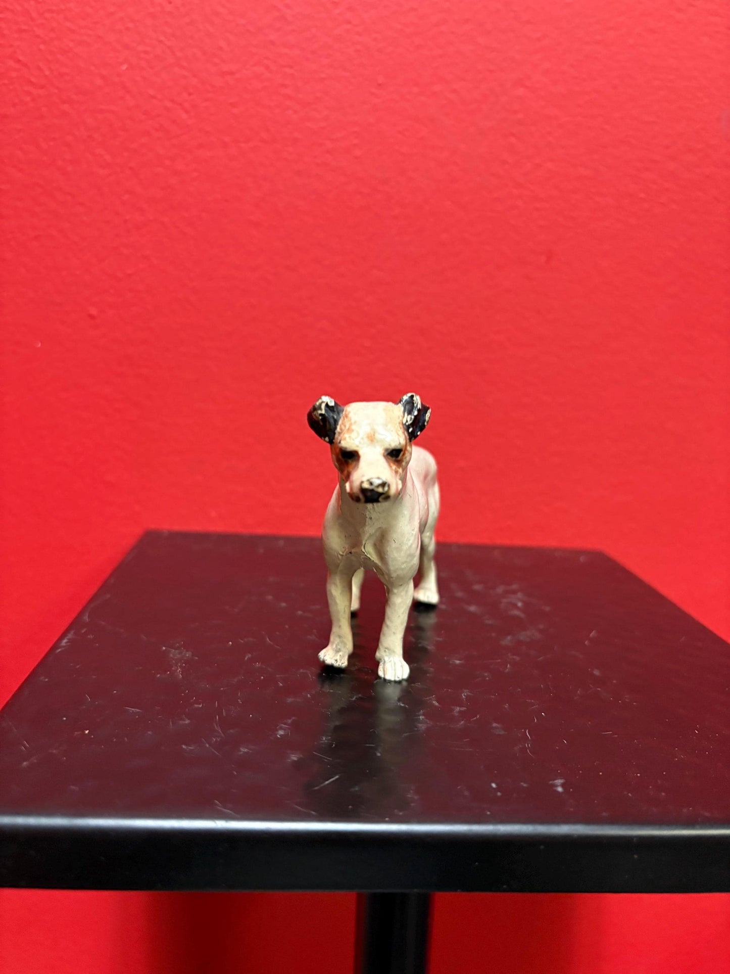 Lovely 4 x 3 inch Franz Bergman antique bronze dog - good condition   B