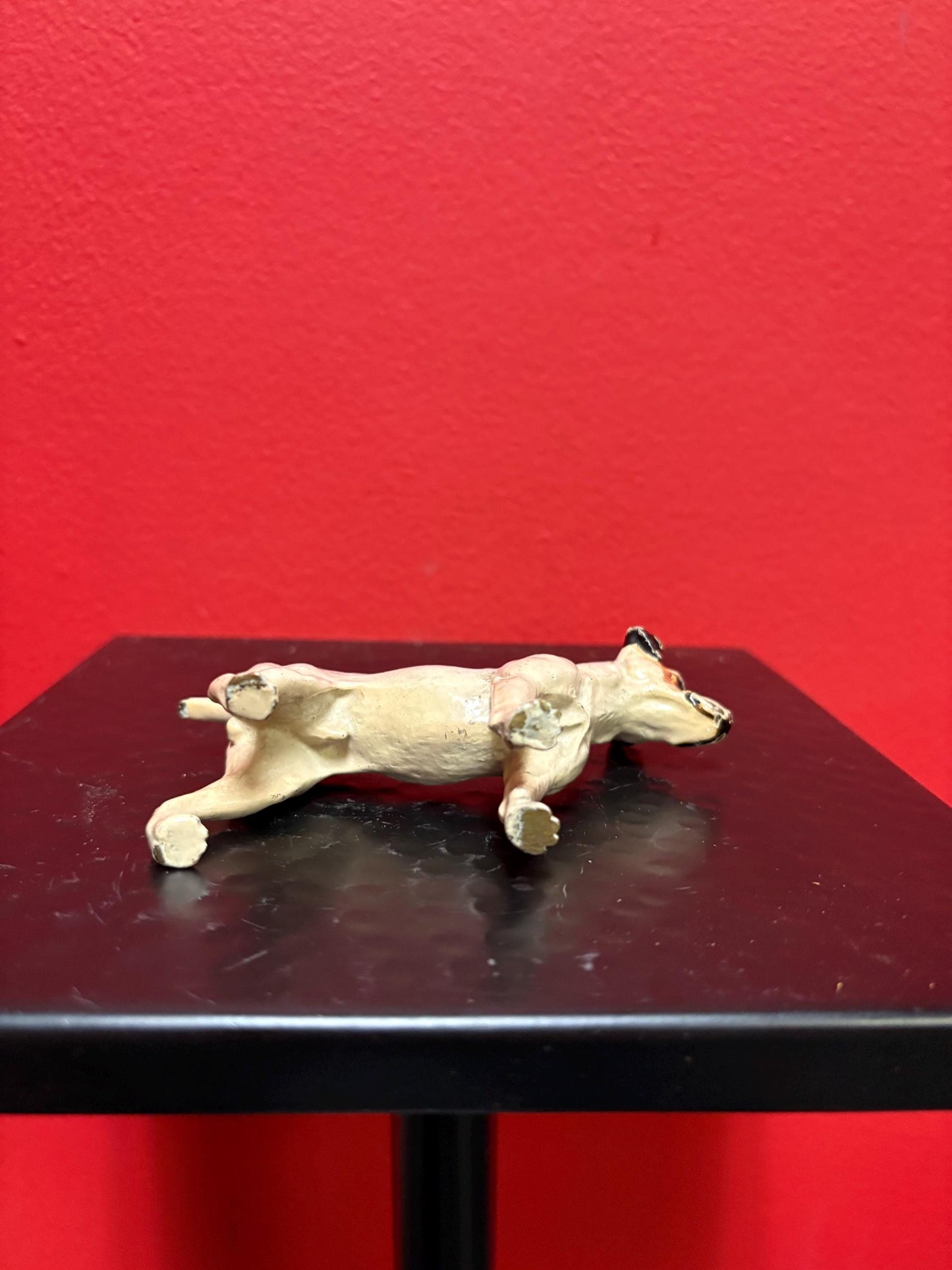 Lovely 4 x 3 inch Franz Bergman antique bronze dog - good condition   B