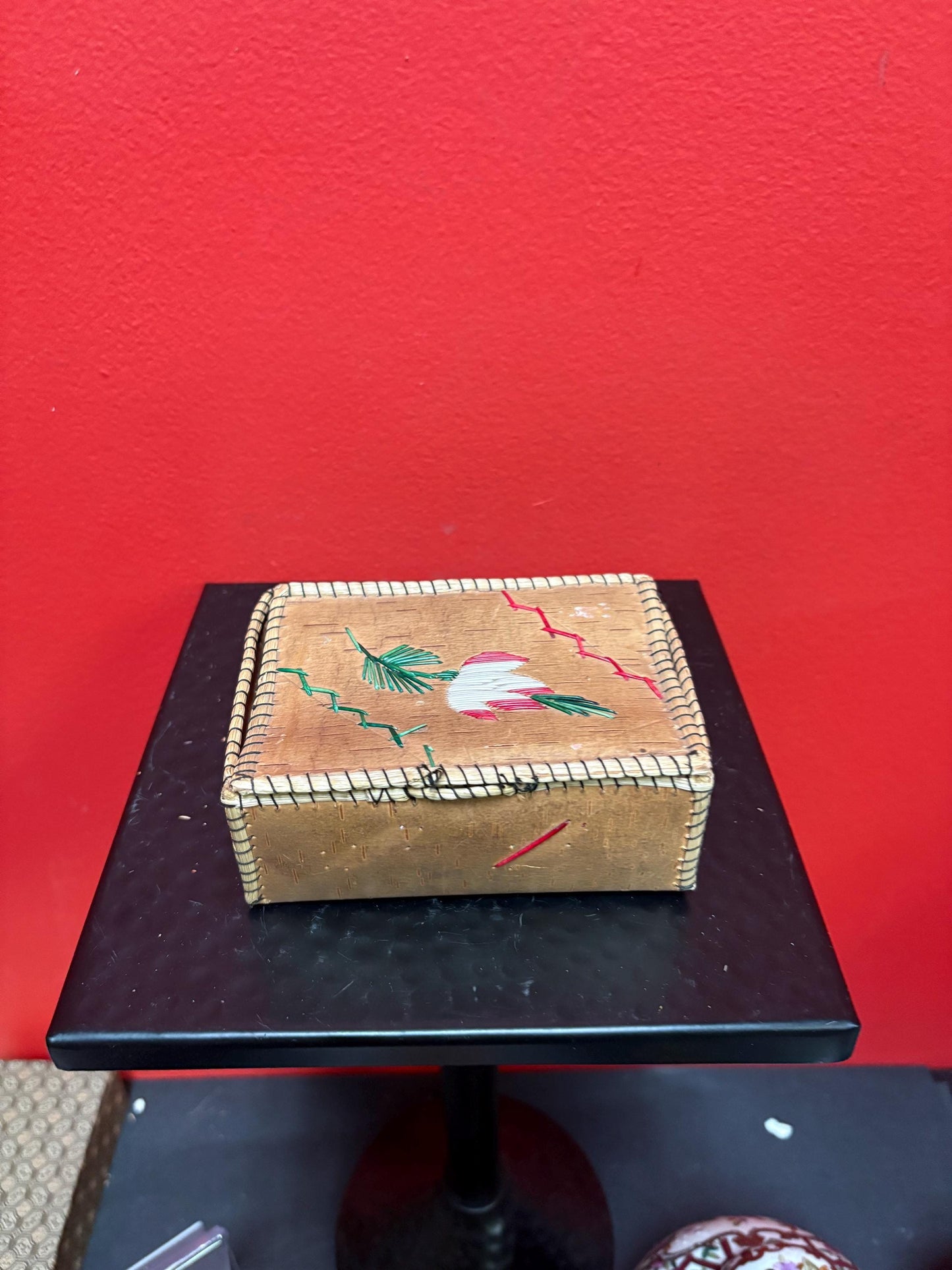 Beautiful indigenous Cedar bark box 4 1/2 x 3 x 2 high  great gift