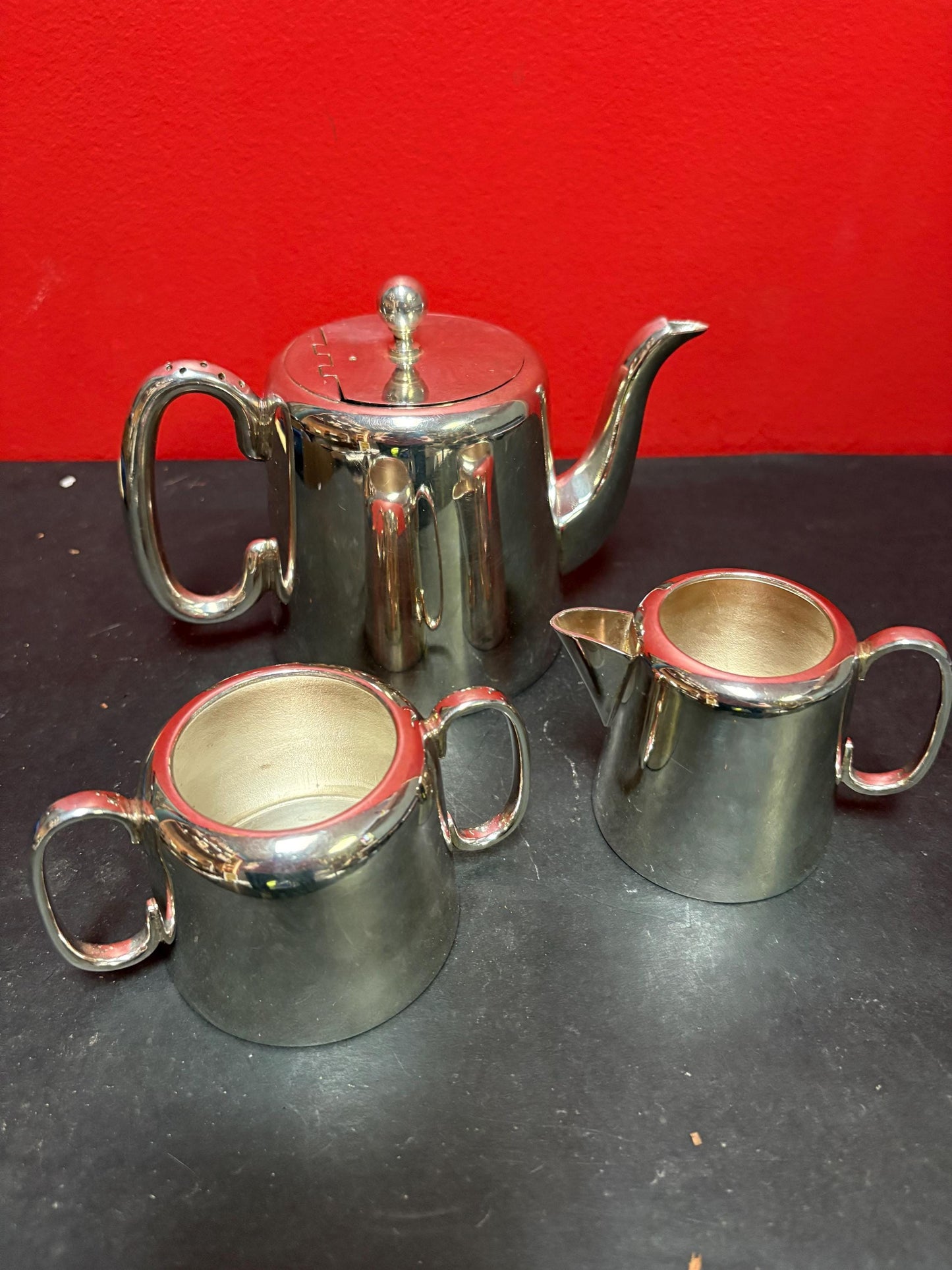 Beautiful antique silver plated bachelor tea set in perfect condition  wonderful for a cup or two  perfect gift