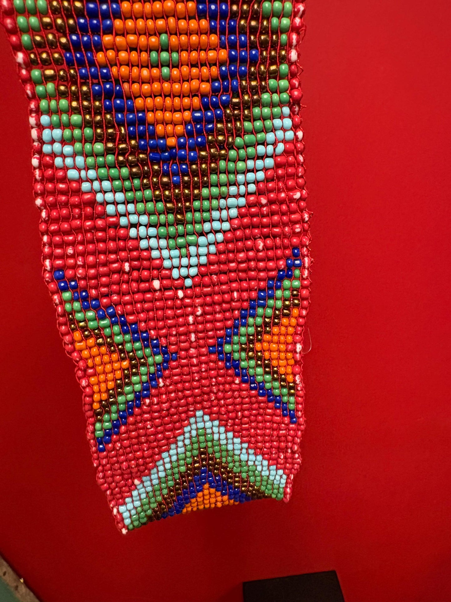 Stunning indigenous beaded 24 x 8 wide belt  amazing colours  so Unusual