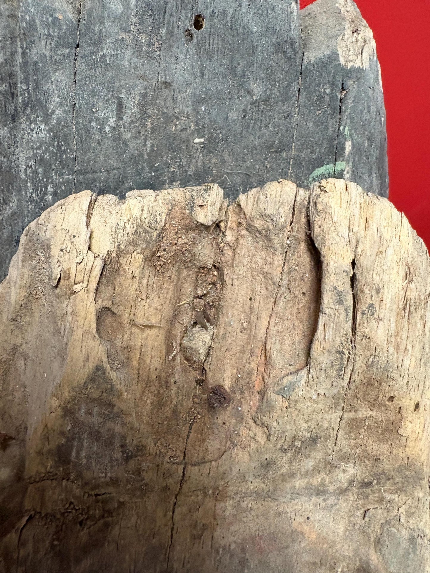 Very early antique African 13 inch polychrome painted mask - tribal beauty  wow