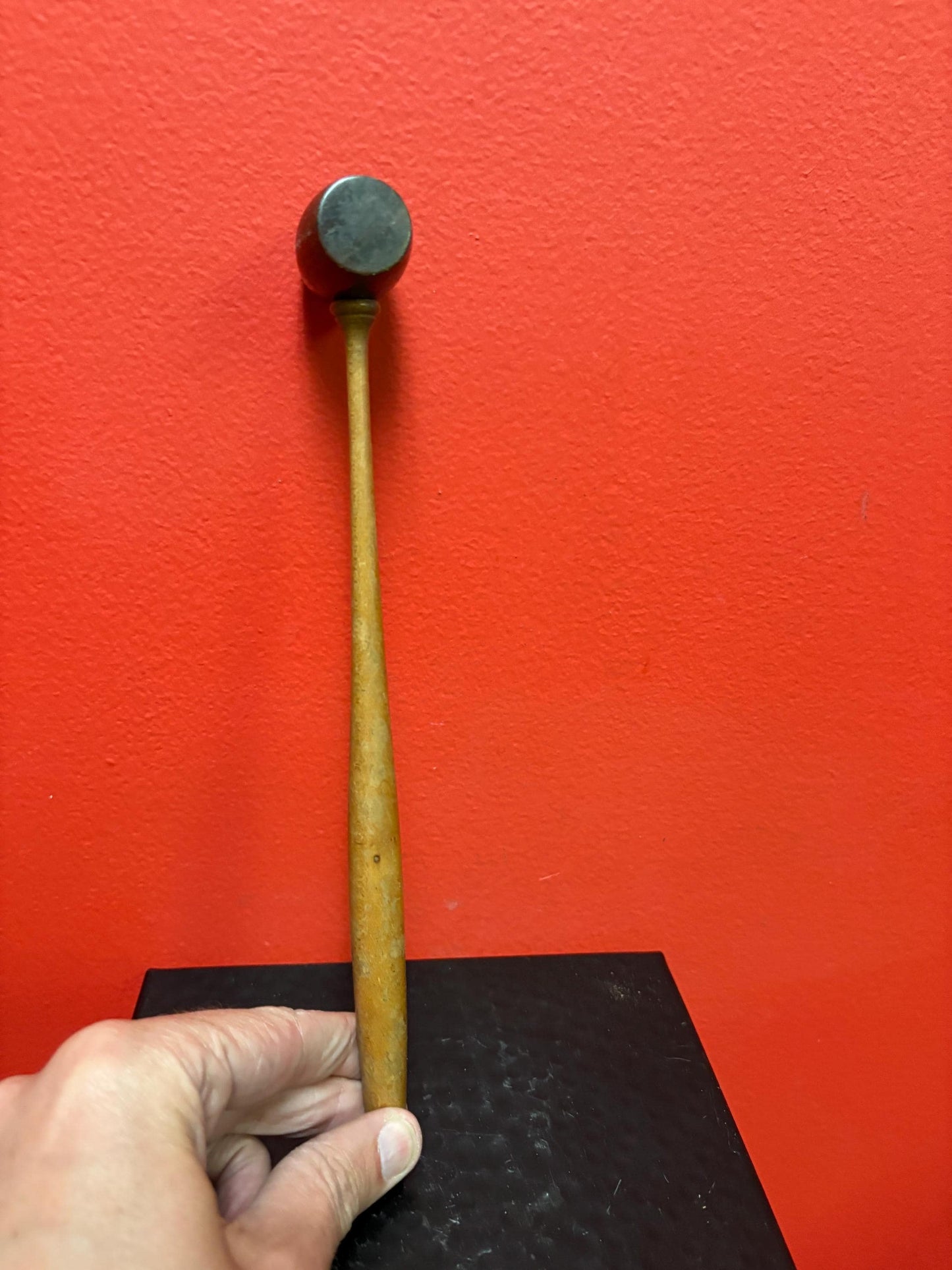 Antique 19 century beautiful 11 inch jewellery maker repairman tool mallet    wonderful quality and condition  from collection  very rare