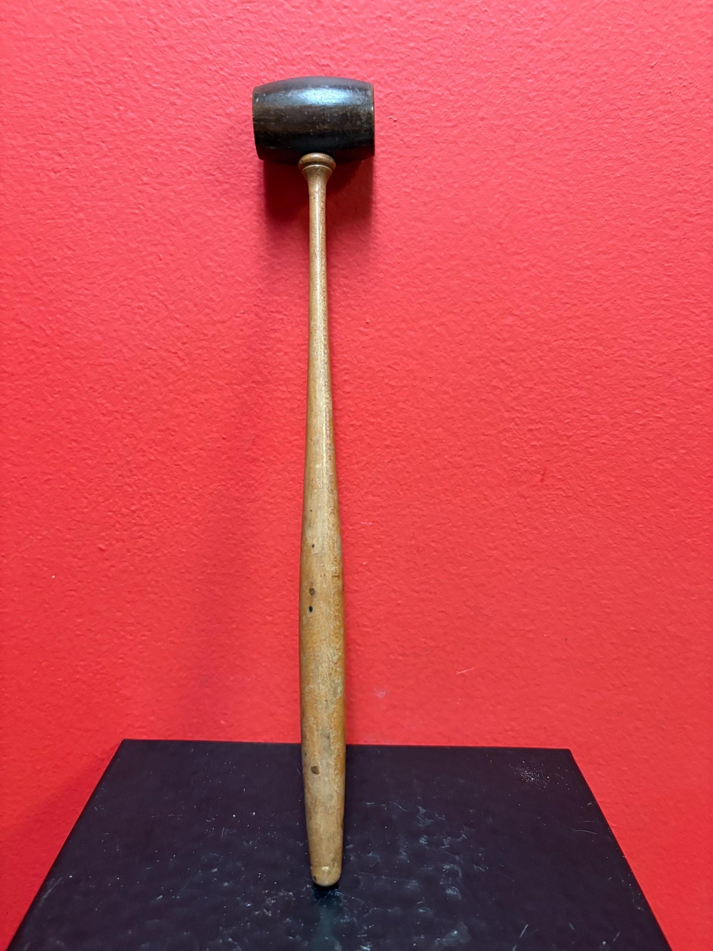 Antique 19 century beautiful 11 inch jewellery maker repairman tool mallet    wonderful quality and condition  from collection  very rare