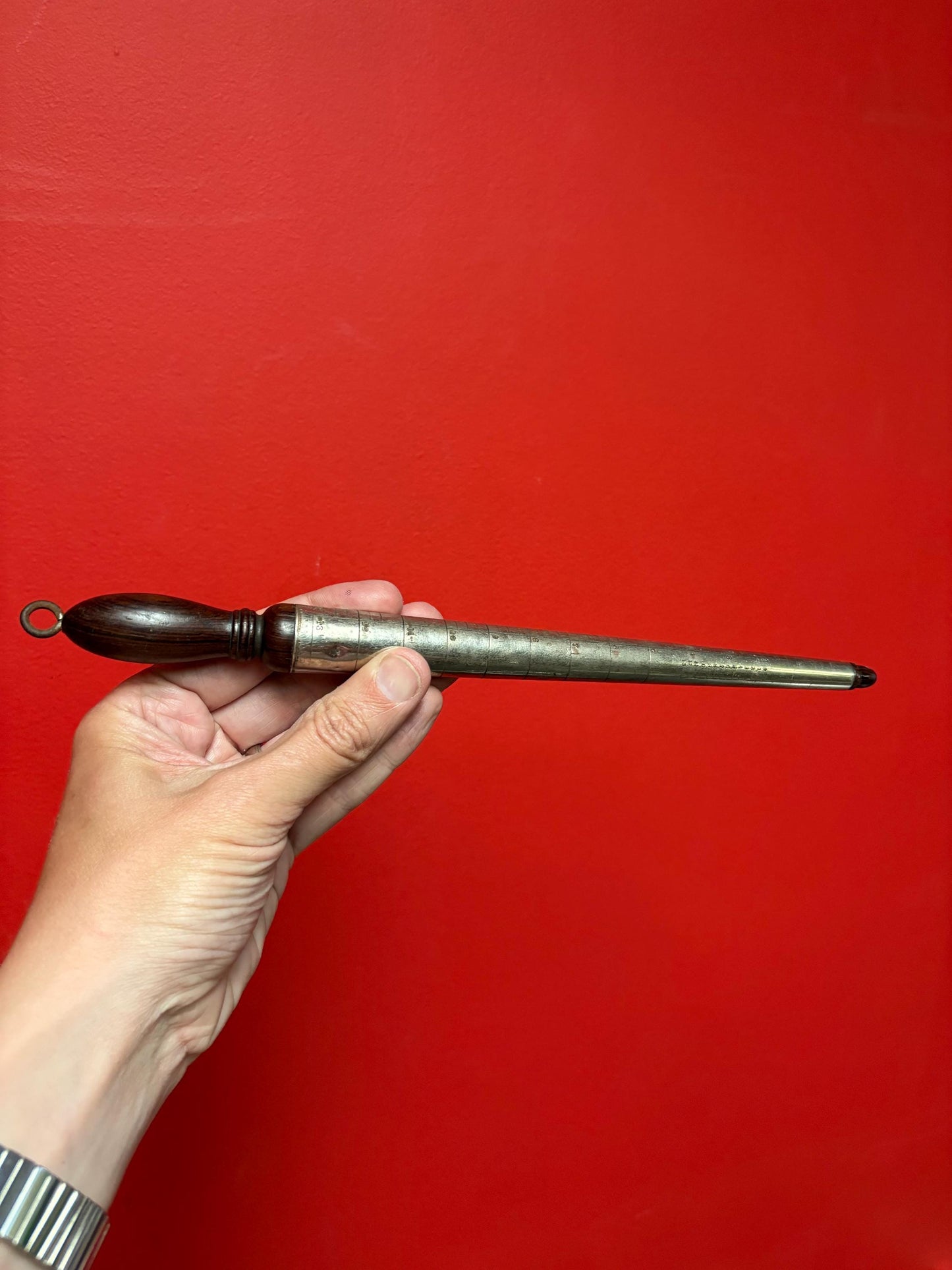 Antique 19 century beautiful 12 inch jewellery maker repairman ring sizer  wonderful quality and condition  from collection